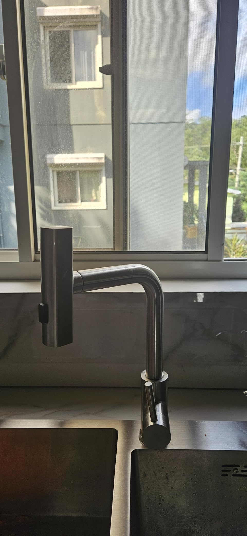 GIMILI Touchless Kitchen Faucet with Pull Down Sprayer, 15 Hight Brushed Nickel Single Hole Handle Kitchen Sink Faucets customer photo 2