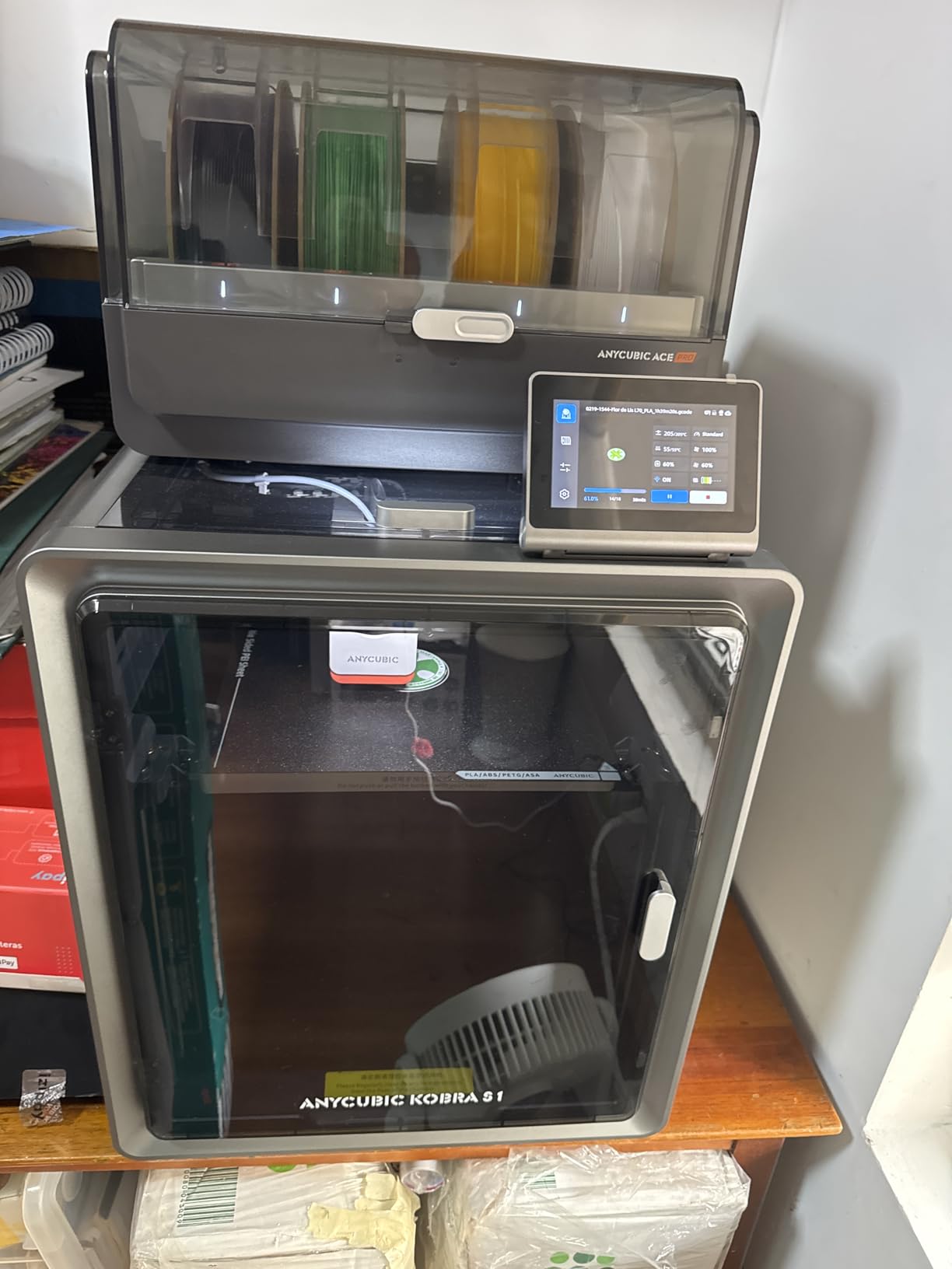 Anycubic Kobra S1 Combo Multicolor 3D Printer with Anycubic ACE PRO, 4 Multicolor, Drying and Printing at the Same Time, 600mm/s Fast Speed with 320℃ Hotend, Built-in Camera 44dB Quiet 250*250*250mm customer photo 1