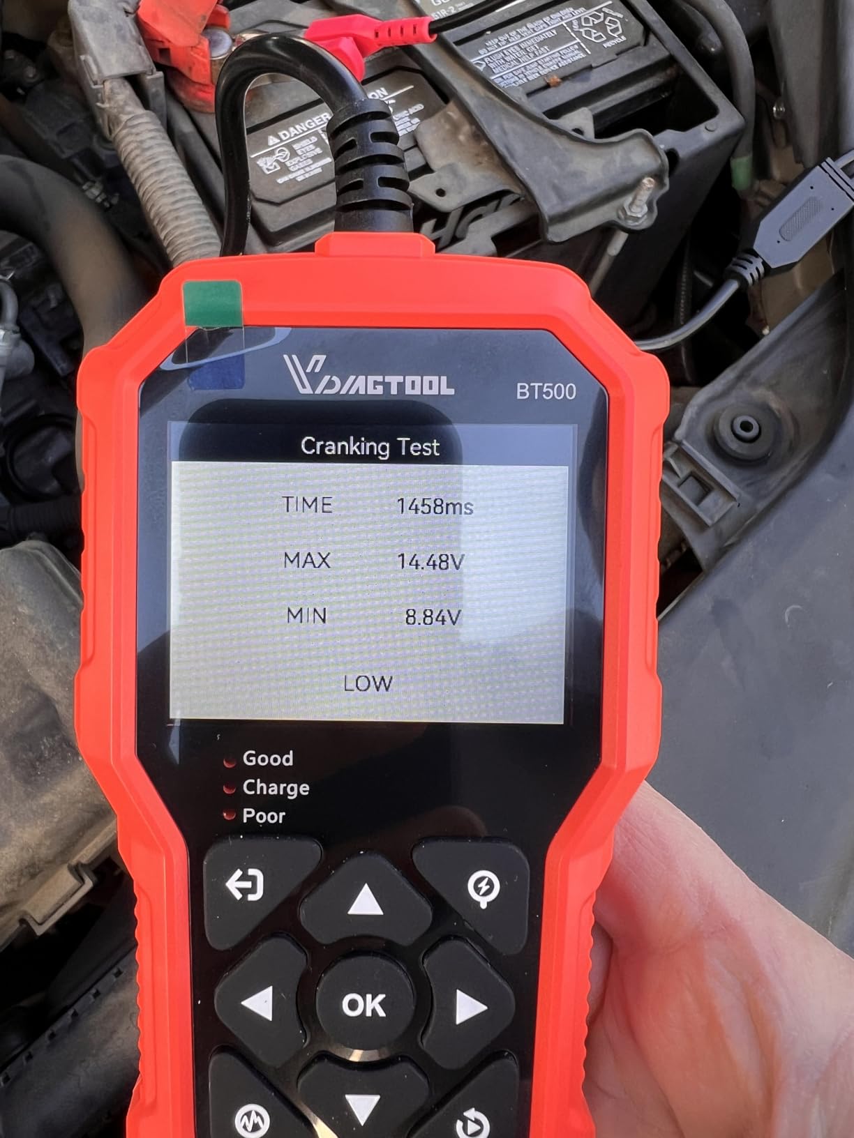 Car Battery Tester 6V 12V 24V VDIAGTOOL BT500, 5-3000 CCA Battery Load Tester, Starter Alternator Tester Automotive Charging Cranking System Analyzer for Car Truck Motorcycle SUV ATV Boat customer photo 1