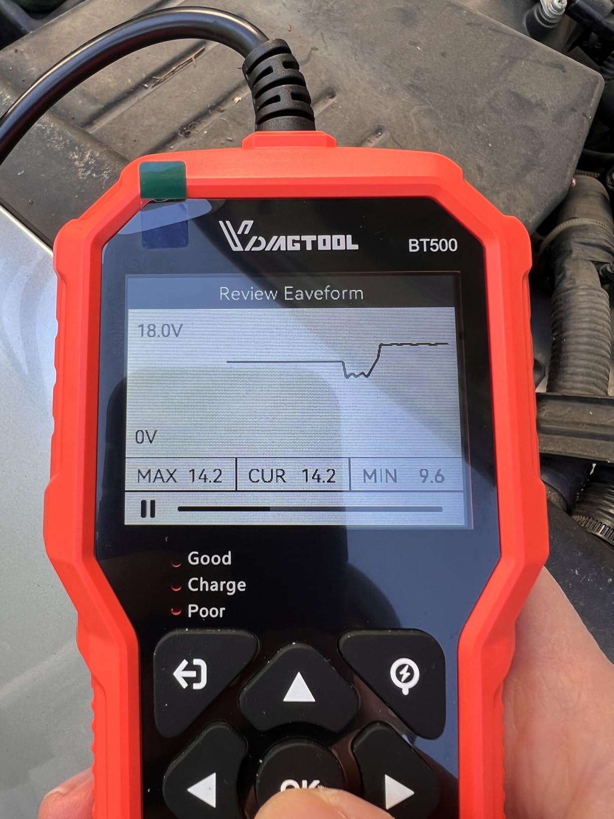 Car Battery Tester 6V 12V 24V VDIAGTOOL BT500, 5-3000 CCA Battery Load Tester, Starter Alternator Tester Automotive Charging Cranking System Analyzer for Car Truck Motorcycle SUV ATV Boat customer photo 2