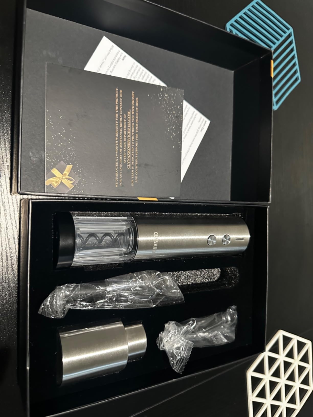 Electric Wine Opener Set - Premium Wine Gifts with Wine Opener, Foil Cutter, Wine Aerator, Vacuum Stopper, and Elegant Gift Box - Ideal Christmas Gift for Unforgettable Moments customer photo 2