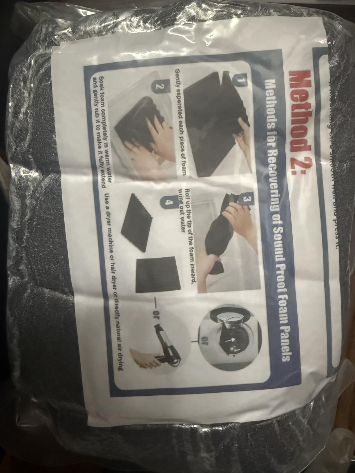 4 Pack Acoustic Panels, 48 x 24 x 2