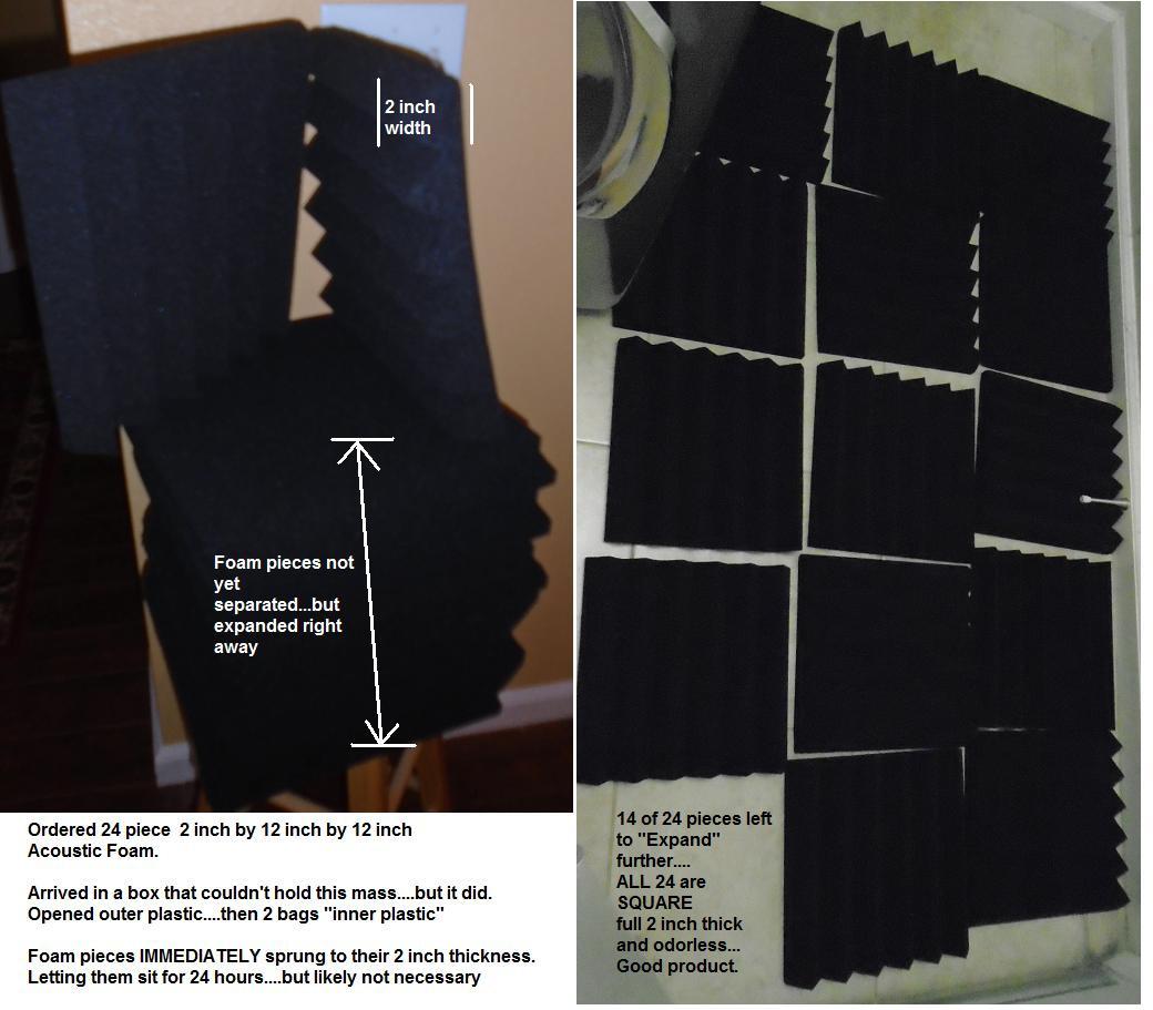 4 Pack Acoustic Panels, 48 x 24 x 2