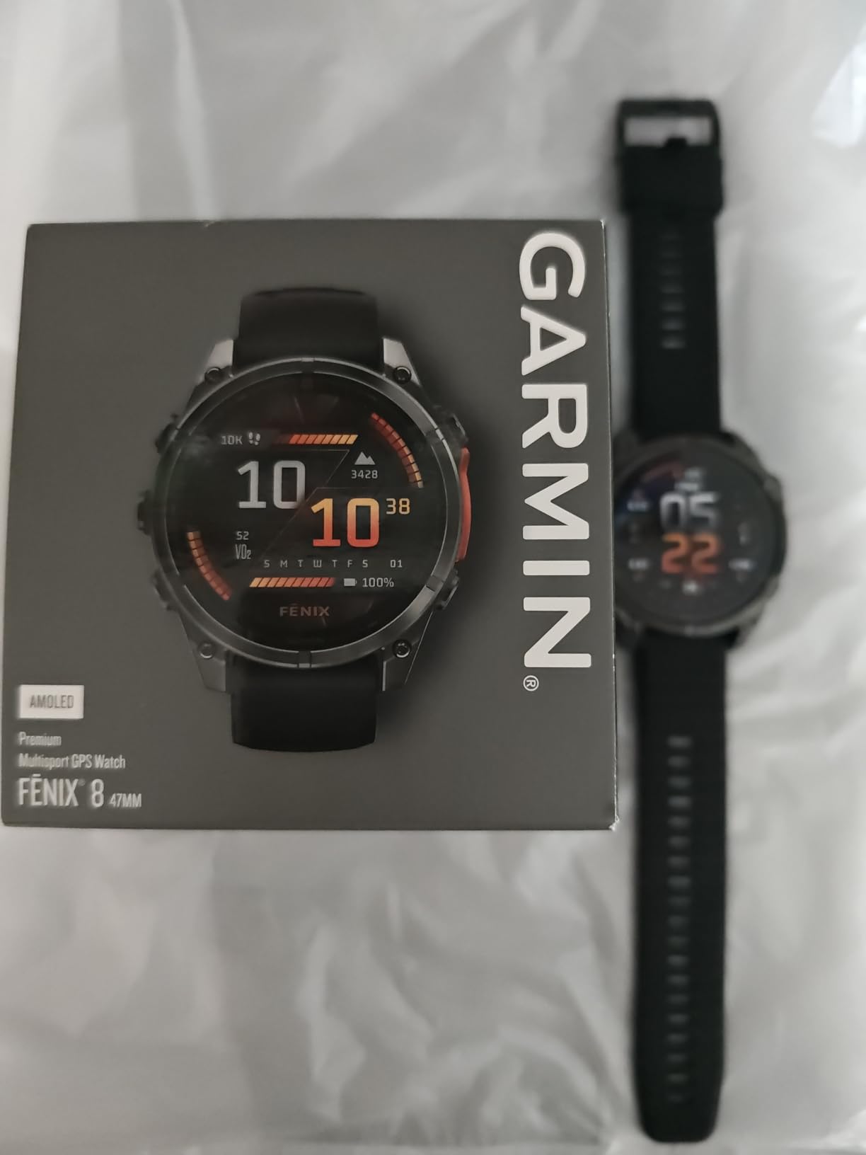 Garmin fēnix 8 - 47mm, AMOLED, Premium Multisport GPS Smartwatch, Long-Lasting Battery Life, Dive-Rated, Built-in LED Flashlight, Slate Gray with Black Band customer photo 1