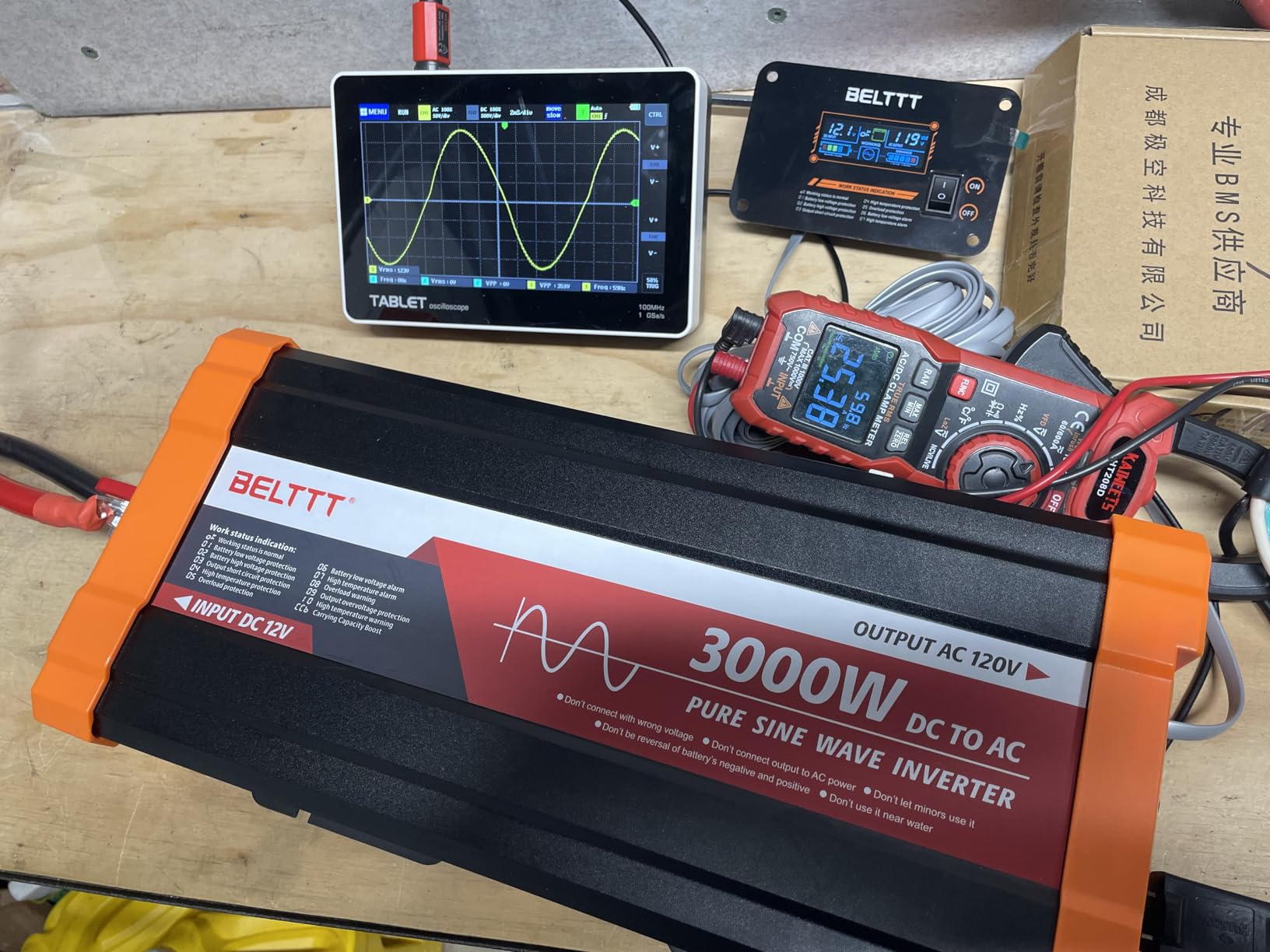 BELTTT 3000W Pure Sine Wave Inverter 12V DC to 120V AC for Solar, Off-Grid, RV, Truck, Home, Power Inverter with Dual AC, 20A Socket, 5V 2.1A USB, Hardwire Port, Remote Controller 23Ft Cable customer photo 2