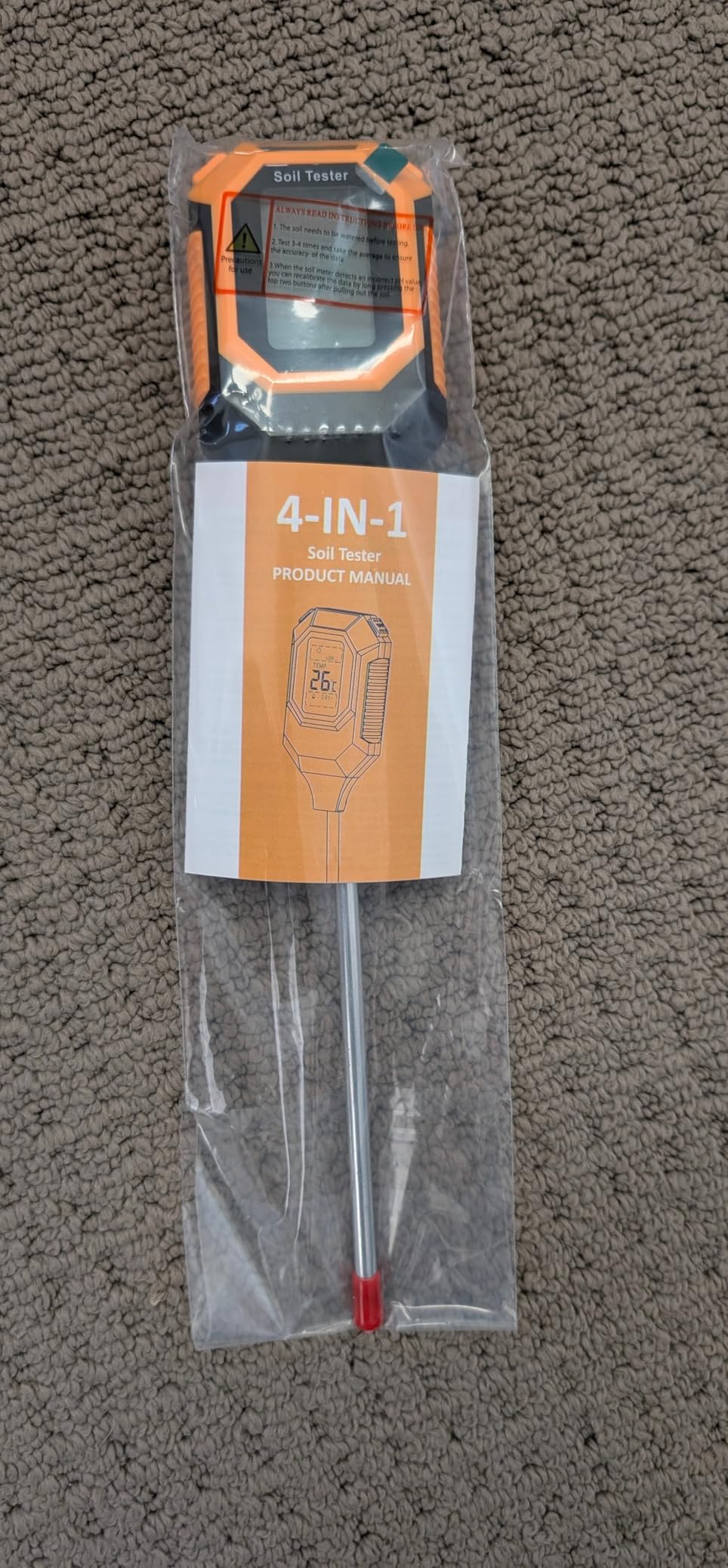 4-in-1 Soil Moisture Meter Digital PH Meter/Soil Moisture/Plant Temperature/Sunlight Intensity, Backlight LCD Display, Soil Test Meter for Garden, Lawn, Plant Care, Farm and Indoor Outdoor Plants customer photo 1