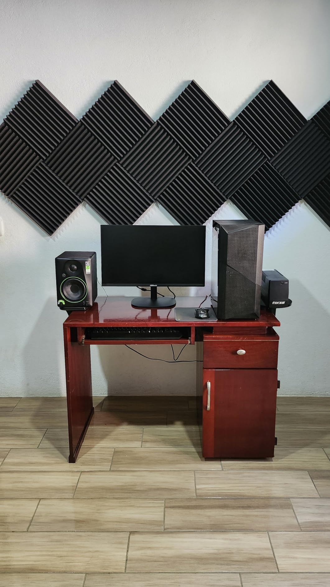 96 Pack Sound Proof Foam Panels for Walls, 1 X 12 X 12 Inches Acoustic Foam Panels, High Density Acoustic Panels Sound Absorbing, Black Noise Cancelling Studio Wedges(NOT ADHESIVE) customer photo 1