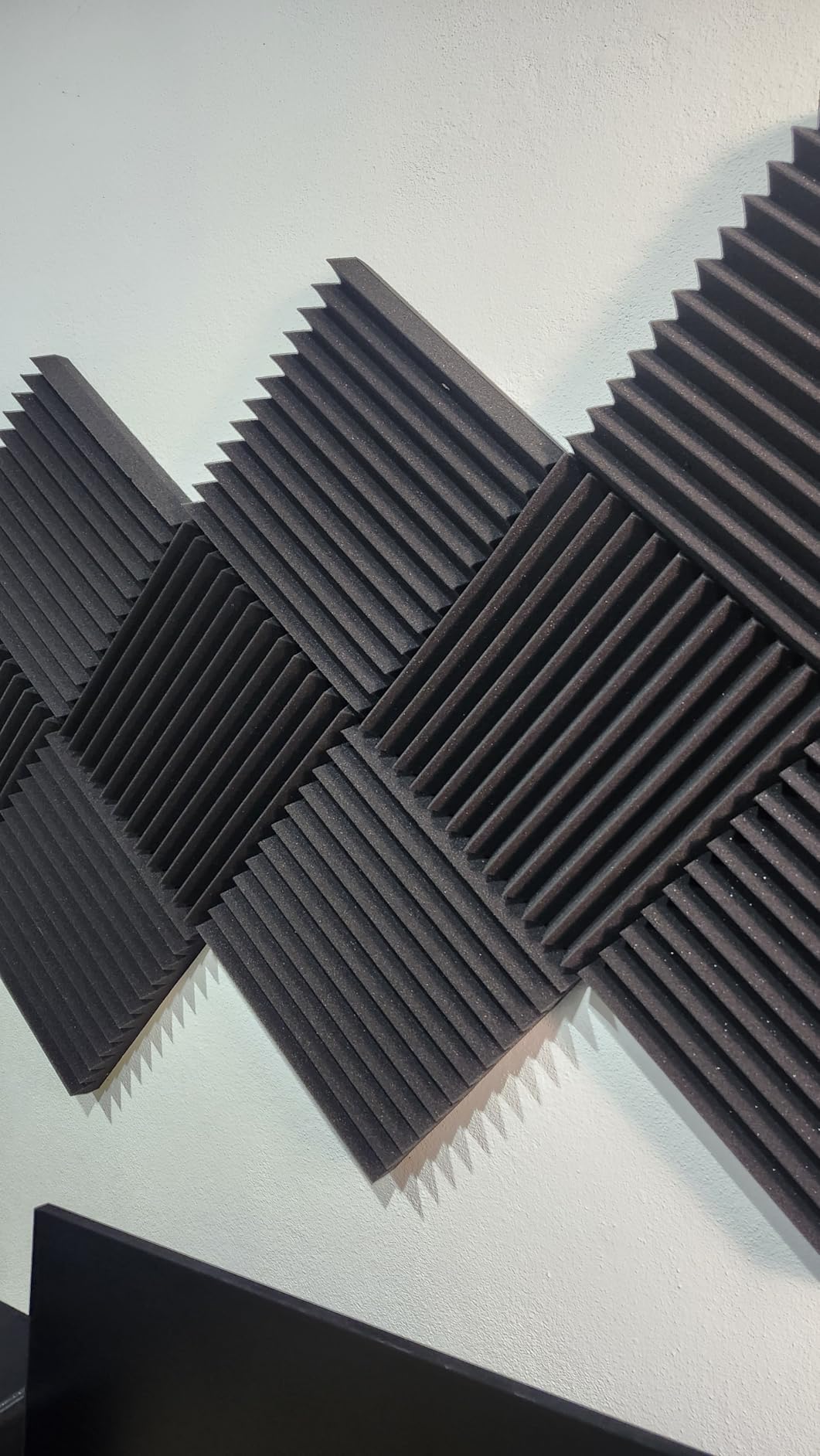 96 Pack Sound Proof Foam Panels for Walls, 1 X 12 X 12 Inches Acoustic Foam Panels, High Density Acoustic Panels Sound Absorbing, Black Noise Cancelling Studio Wedges(NOT ADHESIVE) customer photo 2
