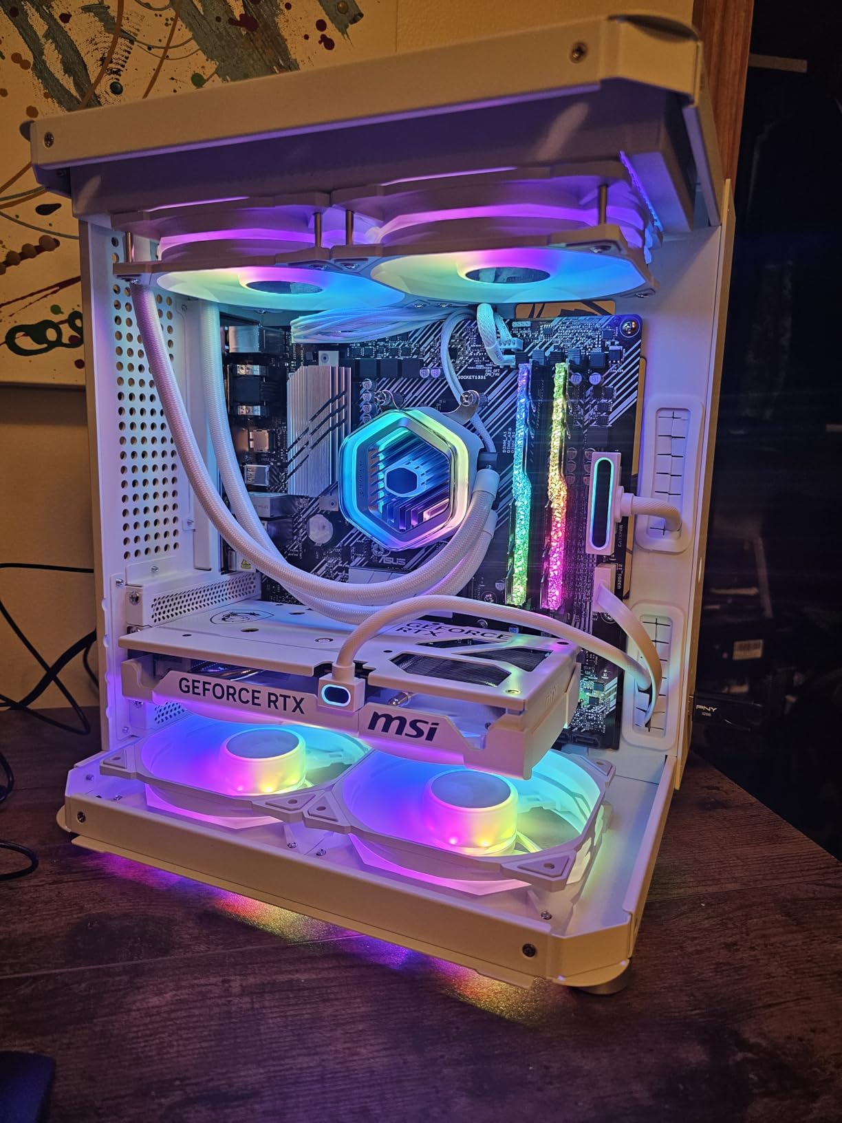 JONSBO TK-0 Black ITX Mini Tower PC Case, Hyperboloid Glass Desktop Design, Separated Cabinet Structure, Al Alloy Shell DTX/ITX Walnut Wood Computer Case, Sff Case, Black customer photo 1