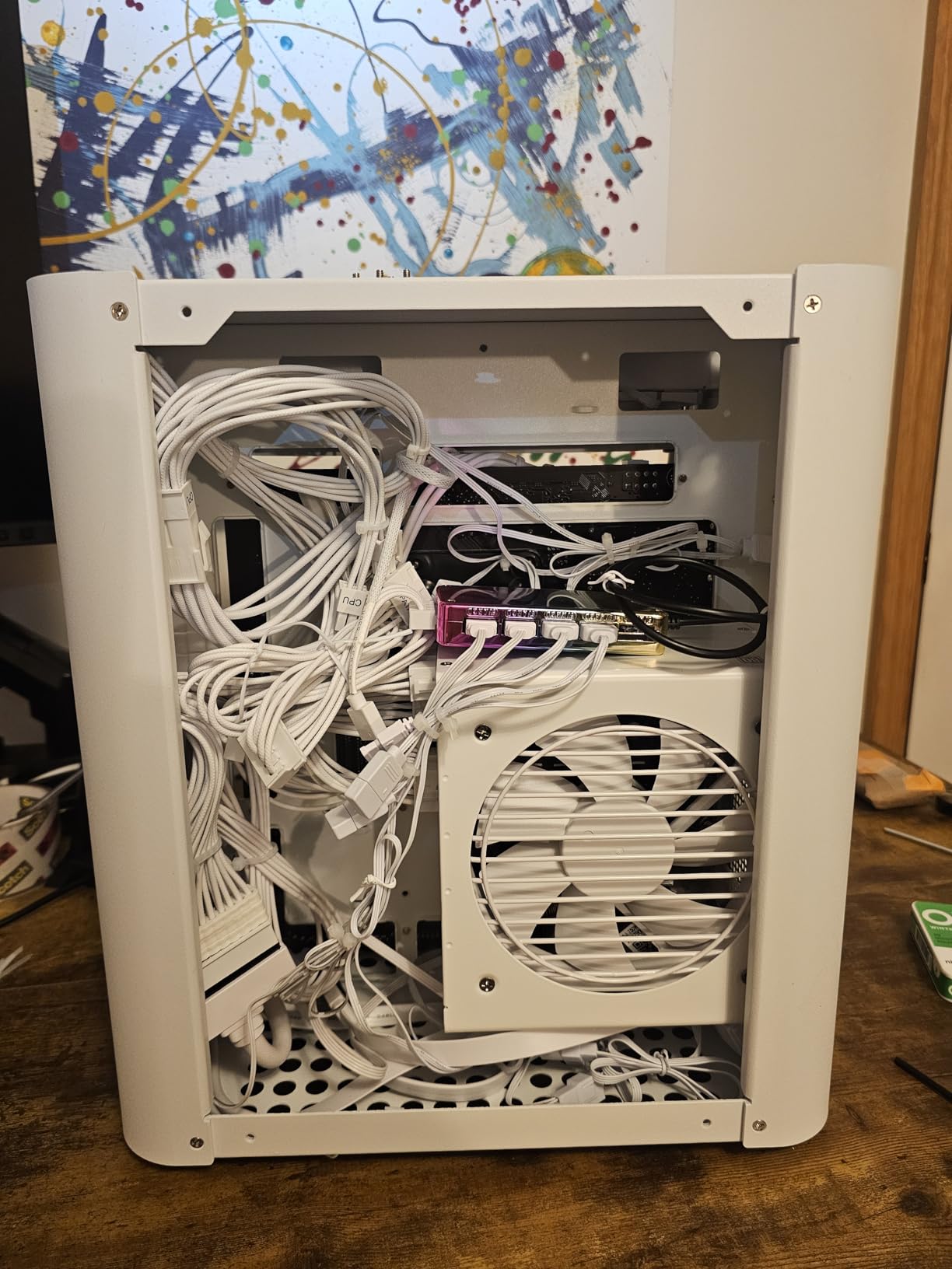 JONSBO TK-0 Black ITX Mini Tower PC Case, Hyperboloid Glass Desktop Design, Separated Cabinet Structure, Al Alloy Shell DTX/ITX Walnut Wood Computer Case, Sff Case, Black customer photo 2