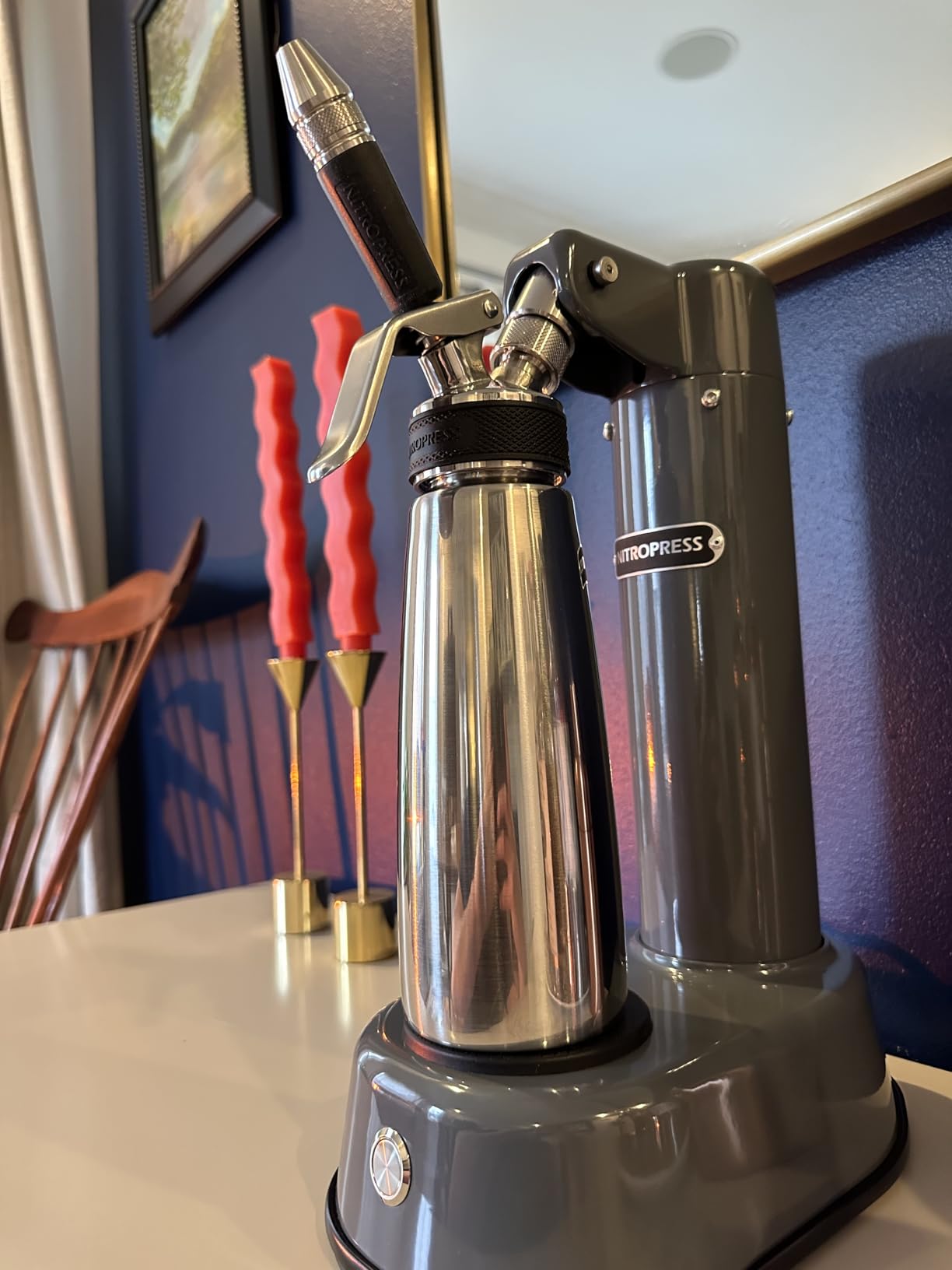 NitroPress DS Electric Nitro Cold Brew Coffee & Cocktail Maker Machine, Air-Powered Nitro Coffee Maker & Nitrogen Infuser for Coffee Matcha Cocktails & Drinks customer photo 2