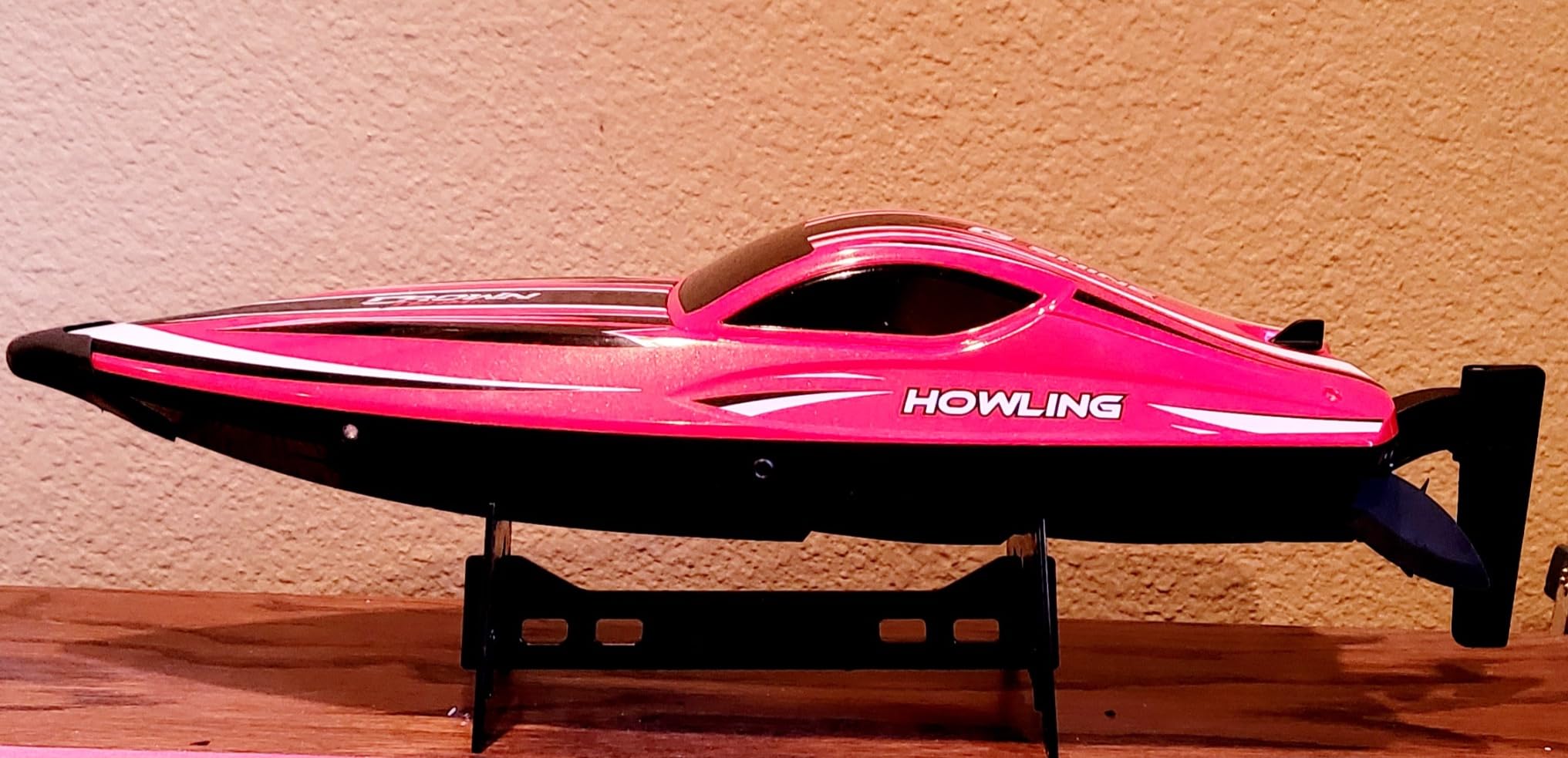 BEZGAR RC Boat, 16 inch Big Brushless Remote Control Boat for Adults and Kids, 55 KPH Large Fast RC Speed Boats with 2000mAh Battery, Ideal Waterproof Toy Boats for Lakes - HJ818PRO Red customer photo 2
