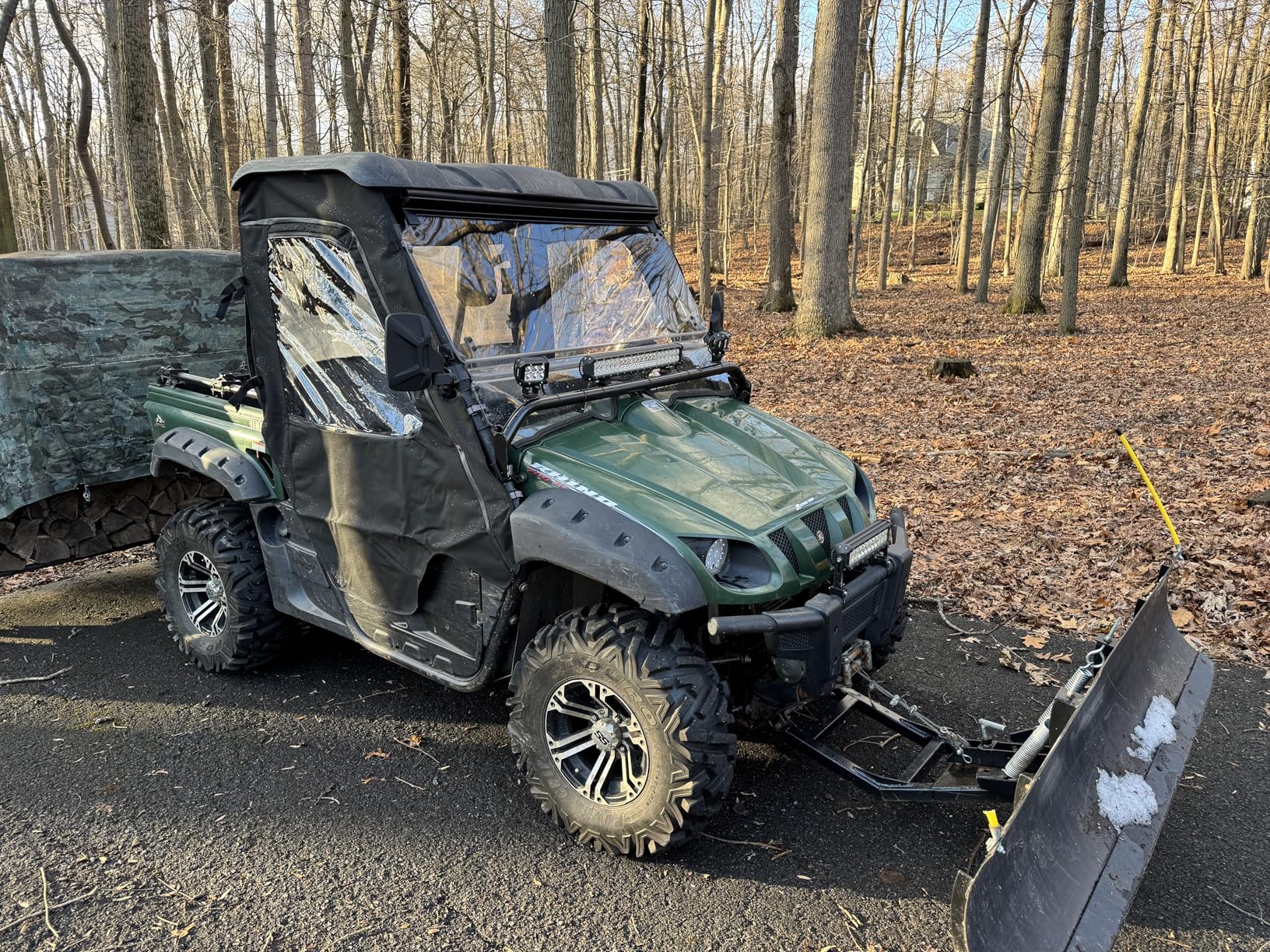 Left and Right Soft Cab Enclosure Side Doors 900D Heavy Duty Compatible with Hisun 500 700 Coleman 500 700 Axis 500 700 Massimo MSU500 Window Water Resistant Cab Protection customer photo 2