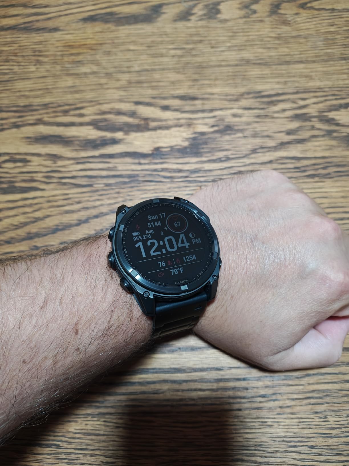 Garmin fenix 8 - 51 mm, Solar, Sapphire, Premium Multi-Sport GPS Smartwatch, Long-Lasting Battery Life, Dive-Rated, Built-in LED Flashlight, Carbon Gray DLC Titanium with Pebble Gray Band customer photo 2