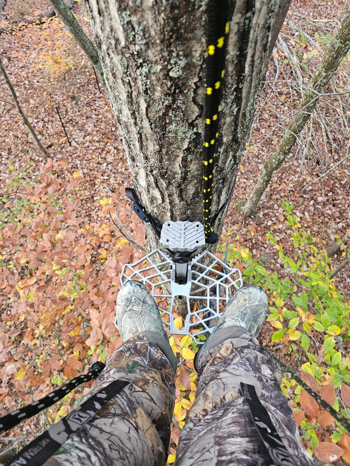 QOGIR Saddle Hunting Platform, Reliable Tree Saddle Platform with Non-Slip Ridge Grips, Lightweight Cast Aluminum Construction, Fully Adjustable Silent Platform, 16.1