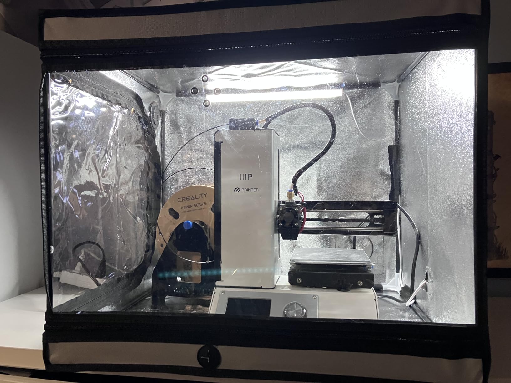 3D Printer Enclosure for Bambu Lab A1, Upgraded Large Size Enclosure with LED Light, Fireproof Waterproof Dustproof Noise Reduction Constant Temperature 3D Printer Cover, 580X670X670MM customer photo 2