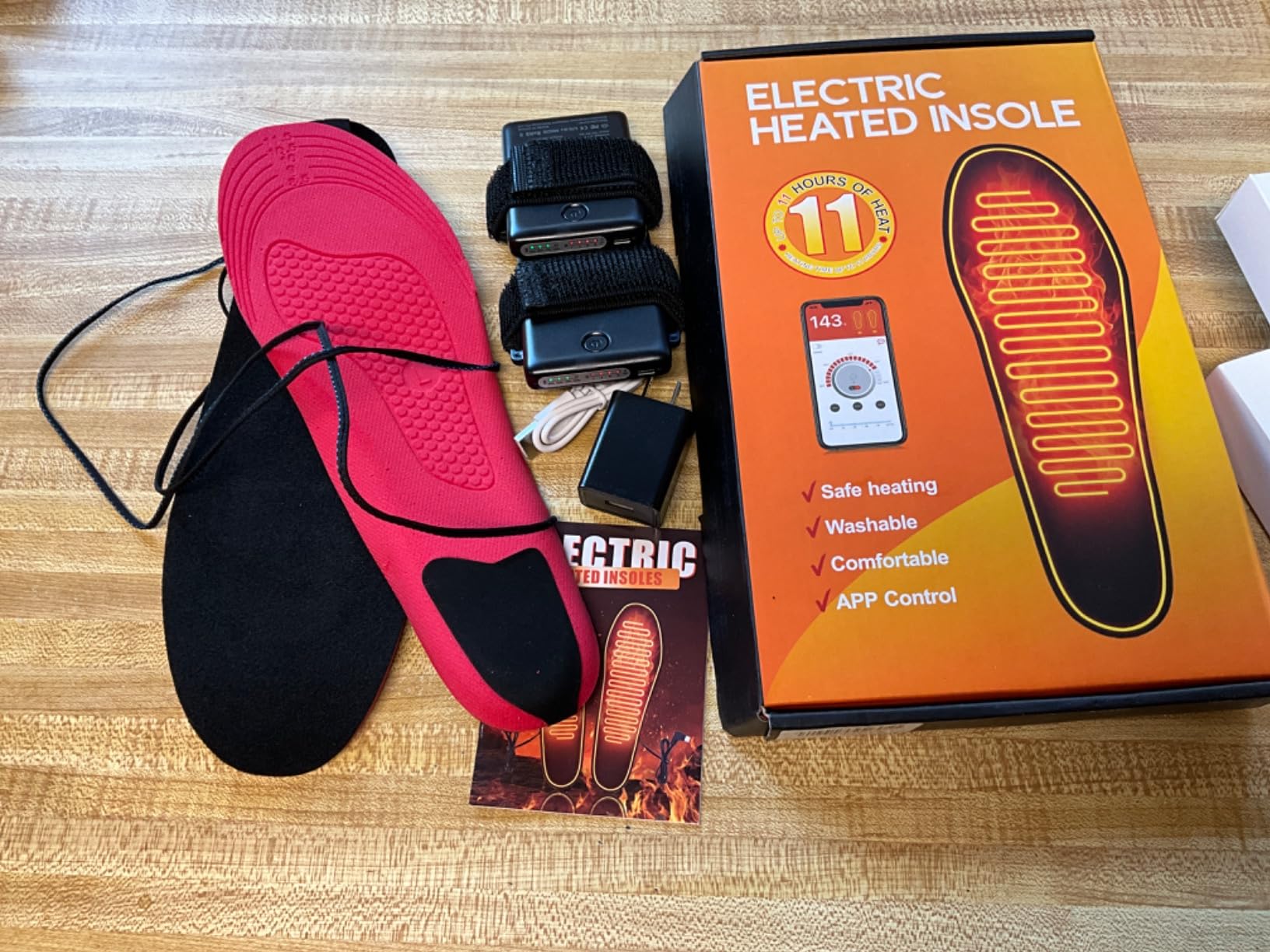 Heated Insoles for Men Women, Rechargeable Electric Foot Warmers,5000mAh Battery Toe Feet Warmer Boot, Washable Cut to Size Fit Thermal Shoe Inserts for Outdoor Work, Hunting Skiing Cycling with App L customer photo 1