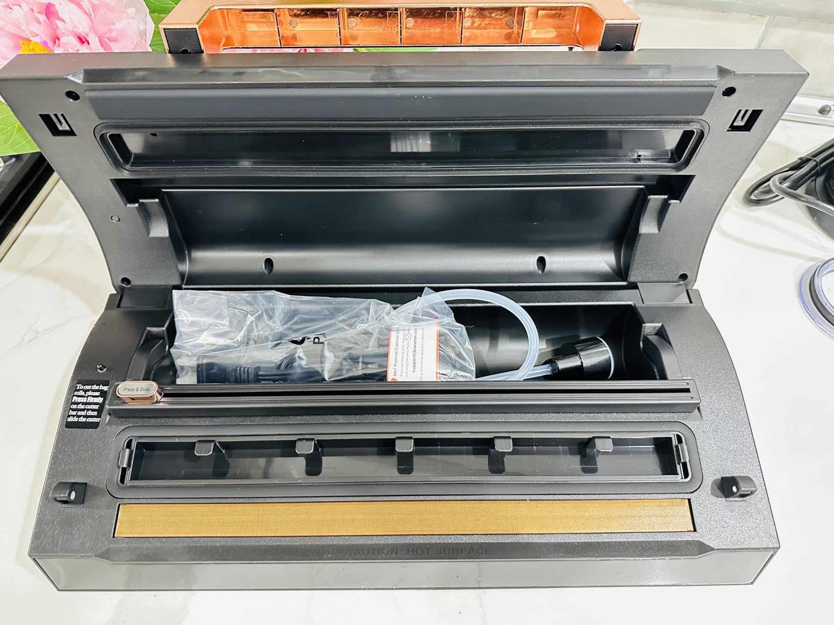 Upgraded Precision Fast-Vacuum Sealer, LIWUNON Commercial Full Automatic Food Vacuum Sealer Machine, Double Heat Seal, Built-in Cutter&Bag Storage, Powerful Food Vacuum Saver, 2 Bag Rolls&hose customer photo 2