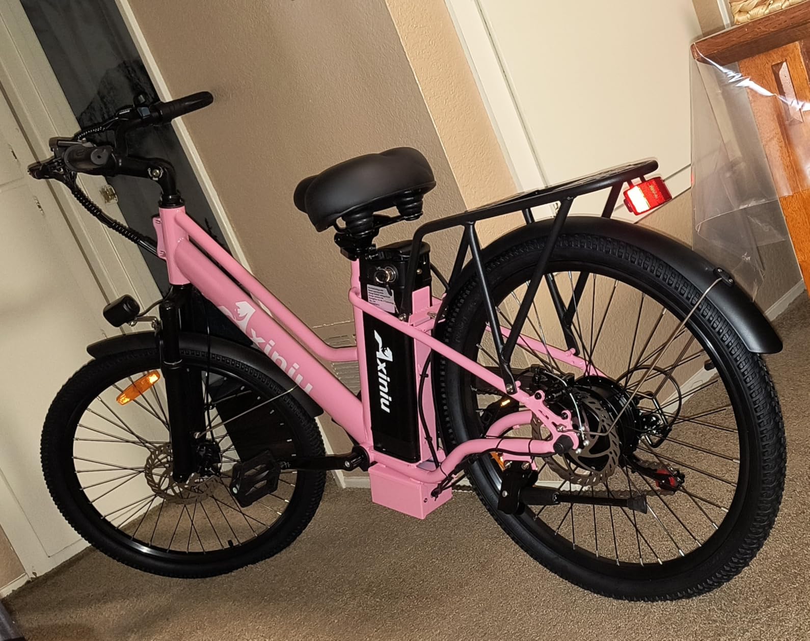 24 Inch Electric Bike for Adults, Step Through Ebike for Women, Peak 1000W Motor 22MPH, 48V 20AH Removable Battery Up to 70 Miles, 7 Speed Dual Shock Absorber, City Cruiser Commuter Bicycle customer photo 2