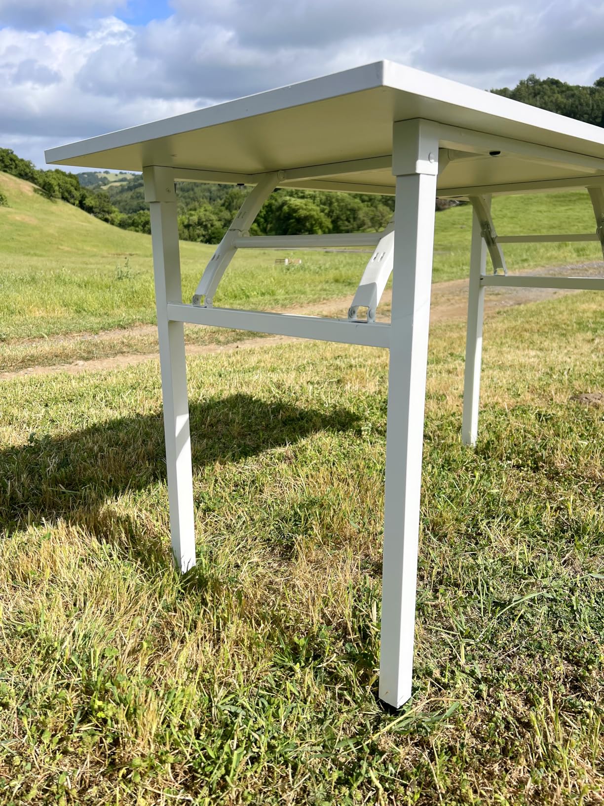 Crutello Fabric Cutting Table for Sewing Room - 48x24 inch Grid Top Folding Craft Table for Adults - Steel Folding Storage Legs for Sewing Machine, Hobby and Crafting Room - Patent Pending customer photo 2