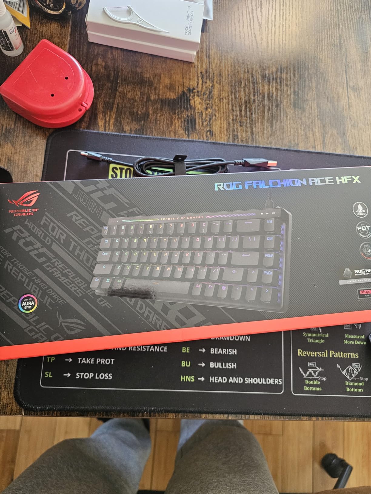 ASUS ROG Falchion Ace HFX Hall Effect Gaming Keyboard - 65% TKL, Dual USB-C, Magnetic Switches, Rapid Trigger, Speed Tap, 8000 Hz Polling, Touch Panel, Portable, Protective Cover, PBT Keycaps - Black customer photo 1