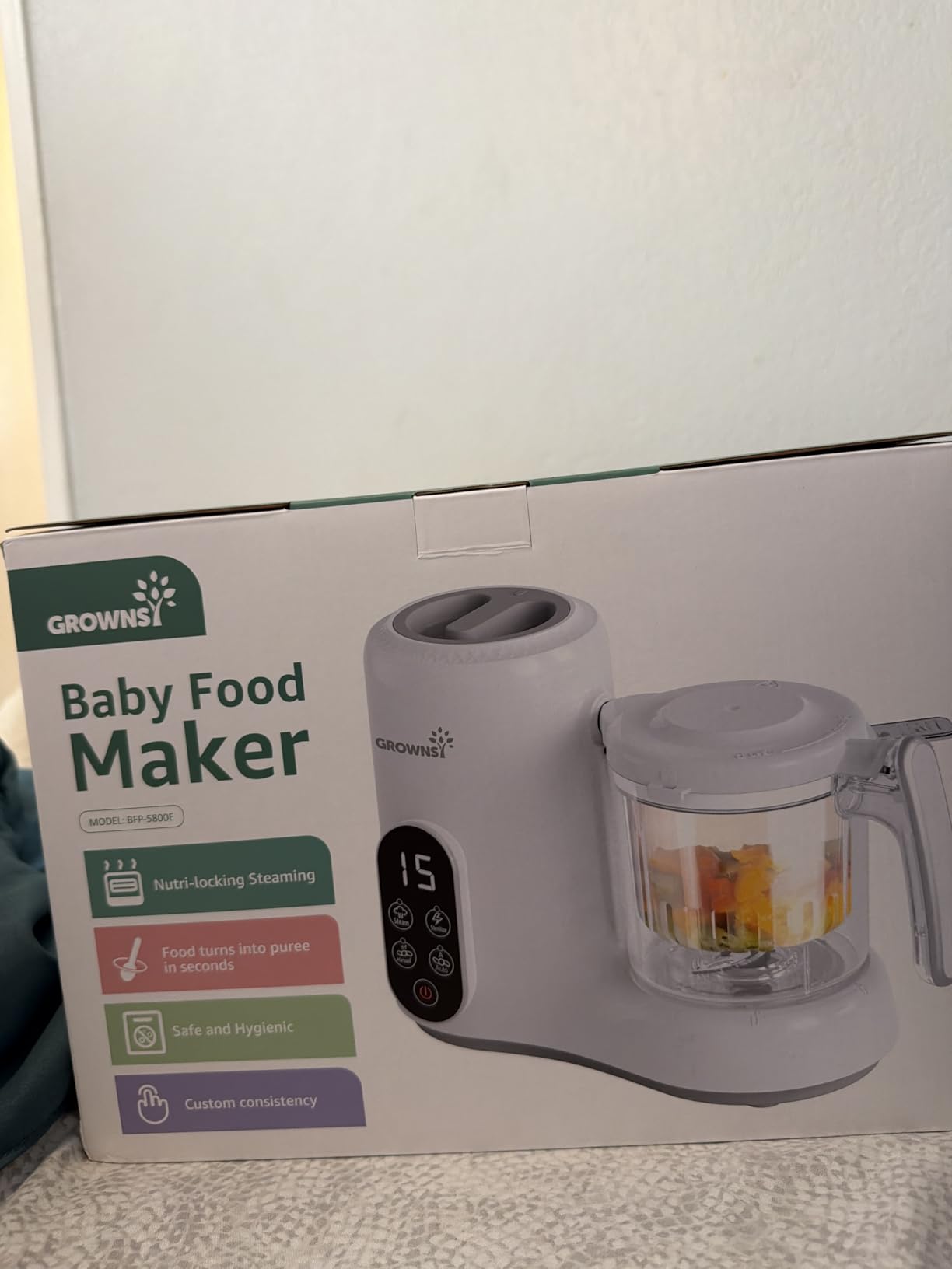 Grownsy Baby Food Maker with Steam Basket, One Step Baby Food Processor Steamer Puree Blender Grinder Mills Machine, Auto Cooking Grinding and Sterili-zing for Healthy Homemade Baby Food, BPA-Free customer photo 1