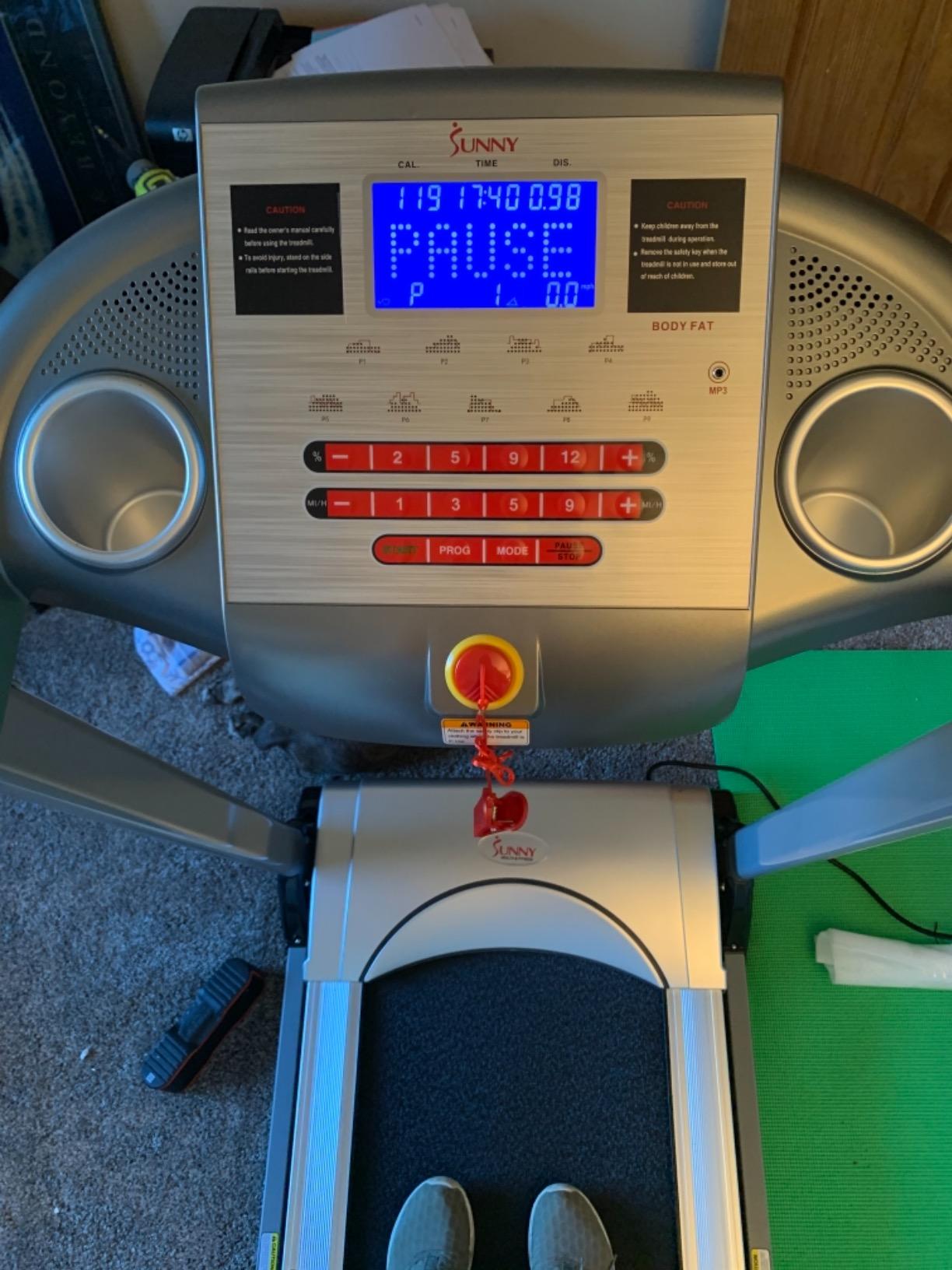 Sunny Health & Fitness Premium Manual Treadmill - Non-Motorized, Heavy-Duty, Commercial-Grade, Adjustable Handlebar, for Endurance Training, Optional 8-Level Magnetic Assistance & Free SunnyFit App customer photo 2