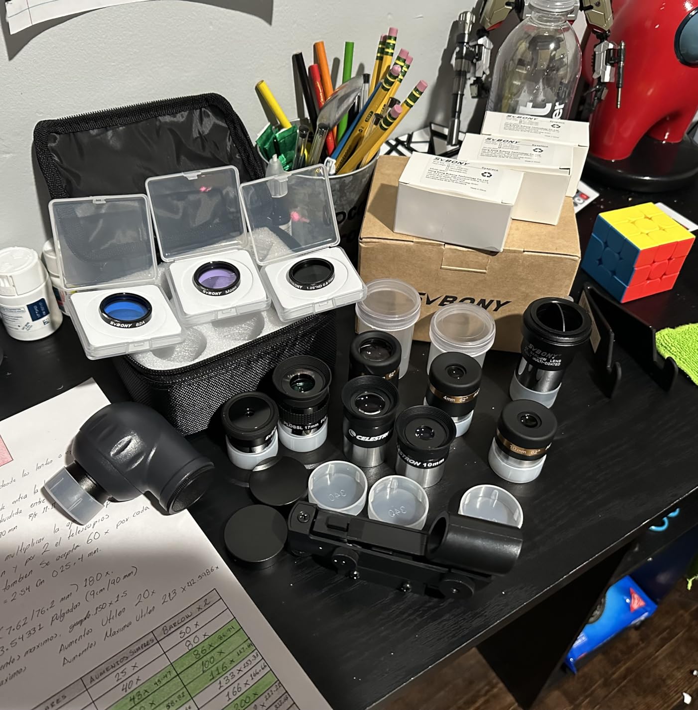 SVBONY SV233 7-Piece Eyepiece & Filter Accessory Kit, Includes Two 1.25