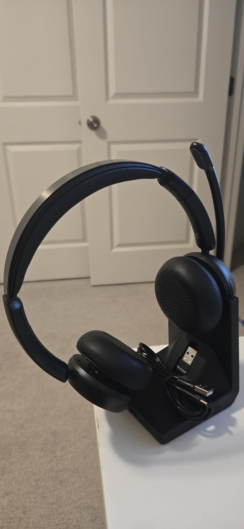 Wireless Headset with Mic for Work, Bluetooth Headset with Microphone (Noise Cancelling & Mute Button), Wireless Headphones with Mic for Work from Home/Office/PC/Call Center/Computer/Laptop/Teams/Zoom customer photo 1