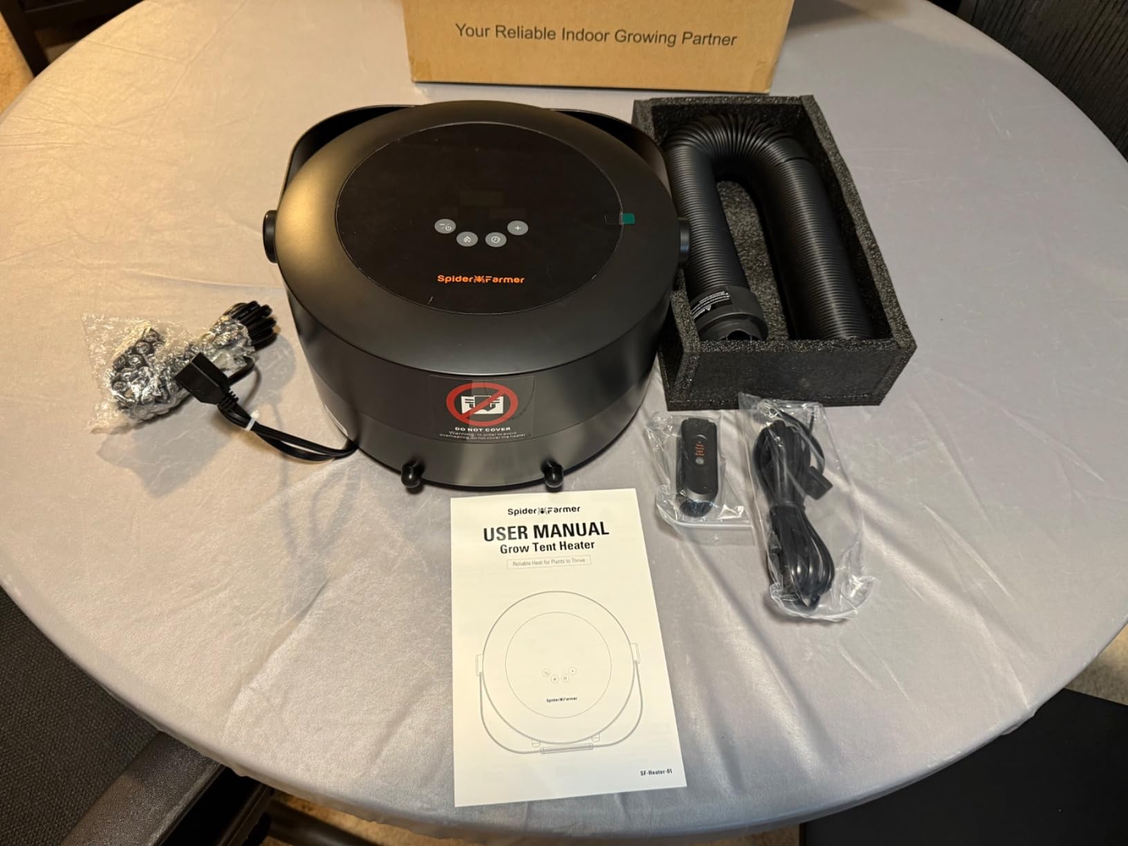 Spider Farmer Grow Tent Heater, 530W Portable Heater with Smart Temperature Control, 4 Modes & 24H Timer, 10-Level PTC Heating & Extension Hose for Plant Rooms, Greenhouse, and Grow Tents customer photo 1