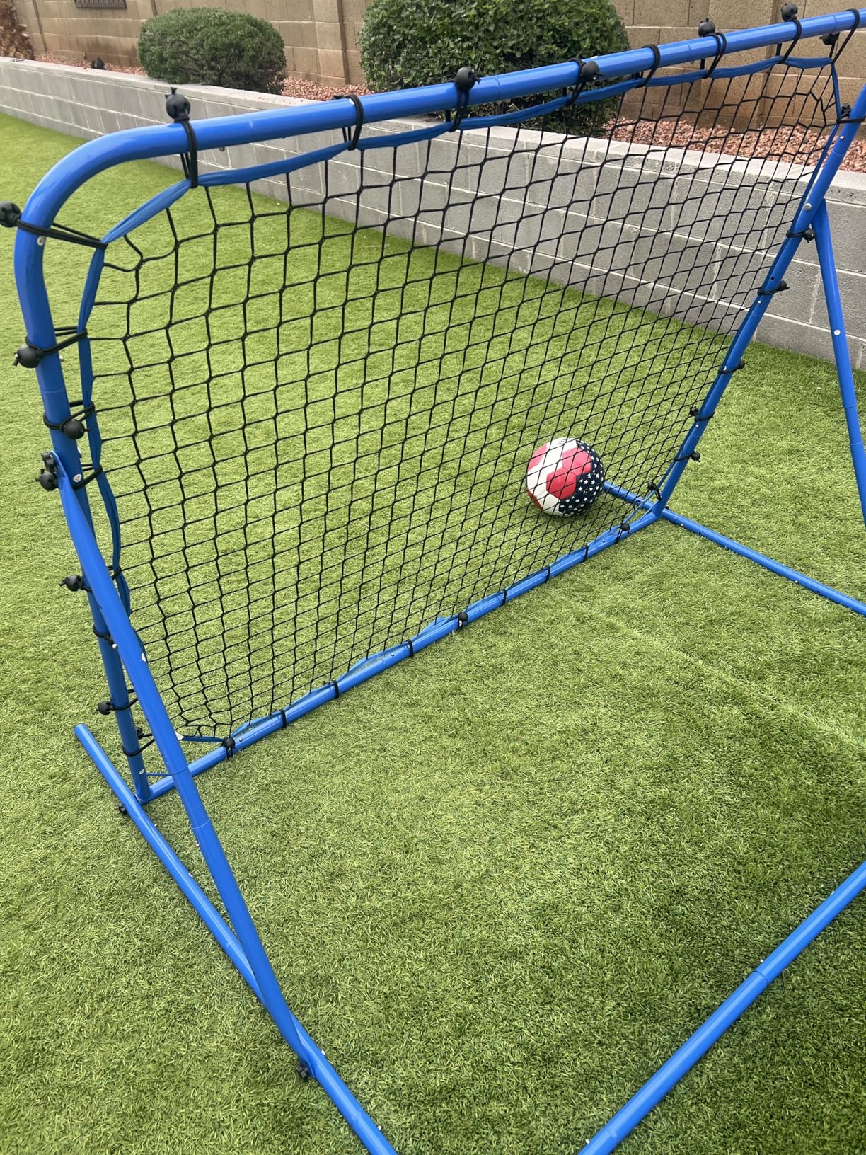 Soccer Volleyball Rebounder Net, Quick-Switch Angle Dual-Sided/Dual/Three Mode Baseball Pitchback Net Soccer Goal Rebound for Control, Passing Practice Equipment, Easy Setup Bounce Back Training Gifts customer photo 2