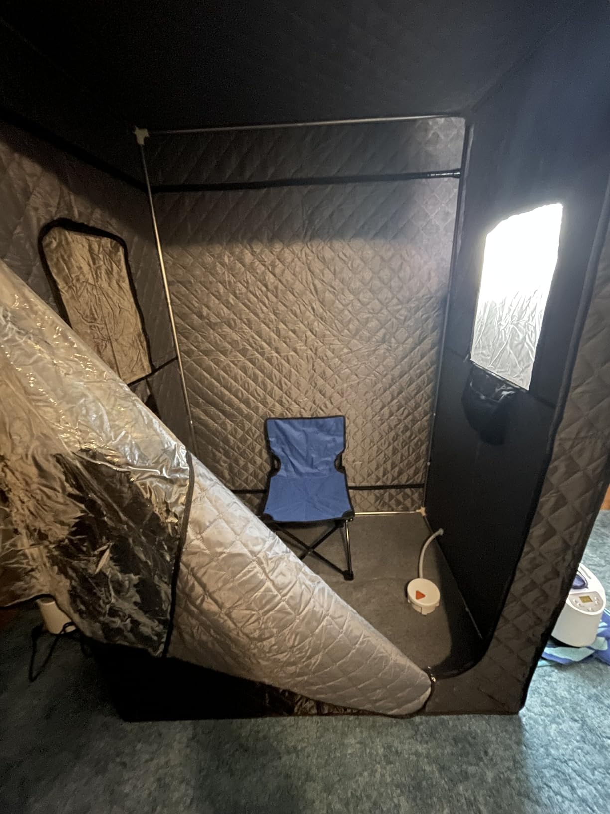 Manastin 2 Person Portable Steam Sauna for Home, 1 or 2 Person Full Body Home Spa with 2 Foldable Chairs,9 Levels of Sauna Tent with Remote Control, (Black, Large) customer photo 1