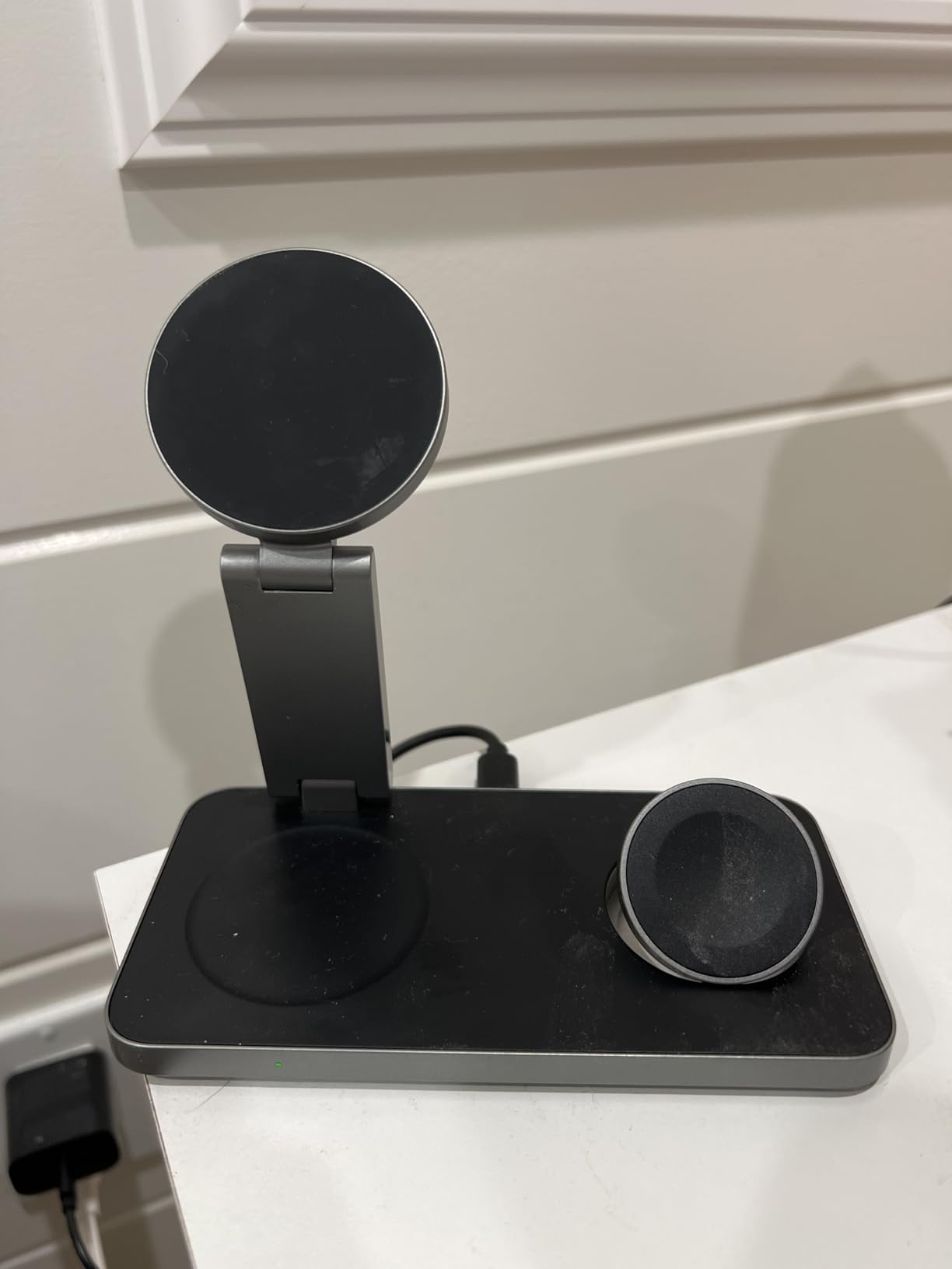 Foldable 3 in 1 Wireless Charging Station for Apple Magsafe Charger Stand,Fast Magnetic Wireless Charger Station for iPhone 17 Air 16 15 14 13 12 Series,Airpods Pro,Apple Watch Ultra (Pure Black) customer photo 2