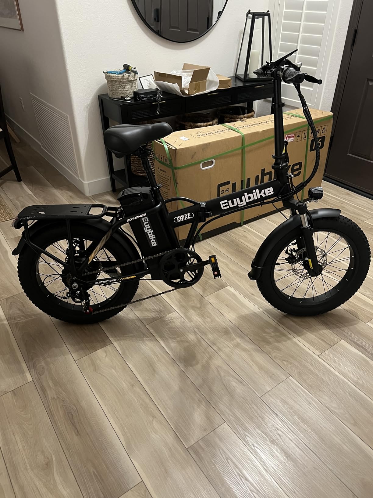 1000W Folding Electric Bike, 48V 20AH Large Removable Battery E Bike, 30+MPH, 80 Miles Max Range, 20