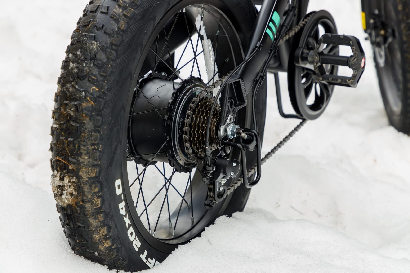 Wooken Electric Bike, 20''X4.0 Fat Tire Electric Bike for Adults, 500W(Peak 750W) Foldable Electric Bike with 48V 10Ah Battery, Professional 7 Speed, Shock Absorber, 20MPH Ebike for Mountain Beach Snow customer photo 2