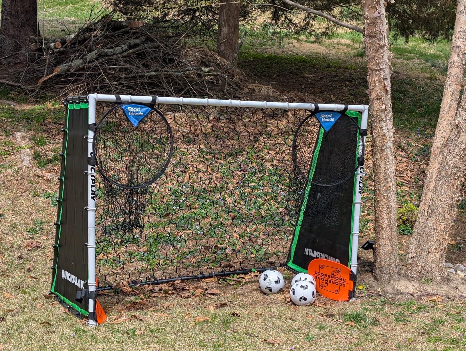 QUICKPLAY Tekkers GS Trainer 3-in-1: Rebounder and 7x5' Goal for Powerful Practice Large, Ultra-Responsive Rebound Net for High Passing, Low Passing and Shooting Training customer photo 1
