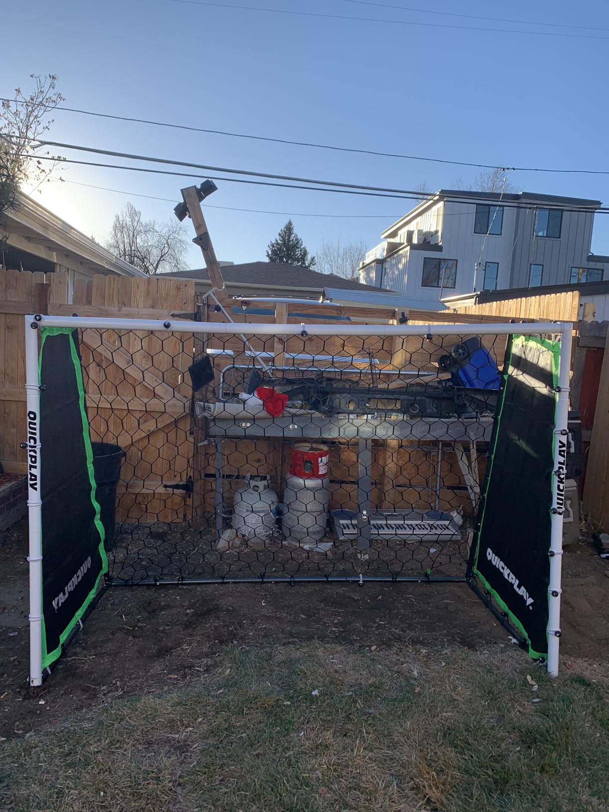 QUICKPLAY Tekkers GS Trainer 3-in-1: Rebounder and 7x5' Goal for Powerful Practice Large, Ultra-Responsive Rebound Net for High Passing, Low Passing and Shooting Training customer photo 2