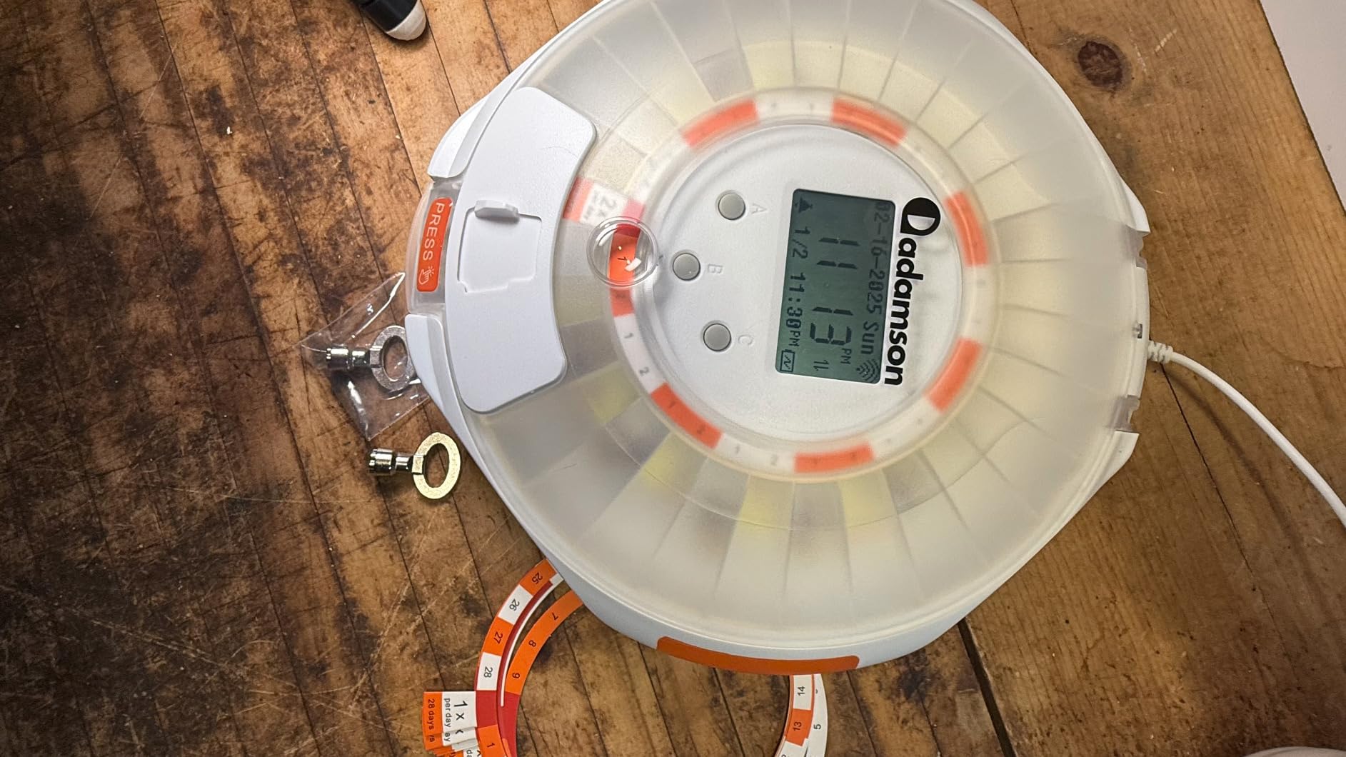 Adamson TimelyMed Smart Pill Dispenser with Alarm - WiFi App Monitoring - 28-Day Automatic Medicine Dispenser for Elderly & Alzheimers Care - Lock Key - New Version customer photo 1