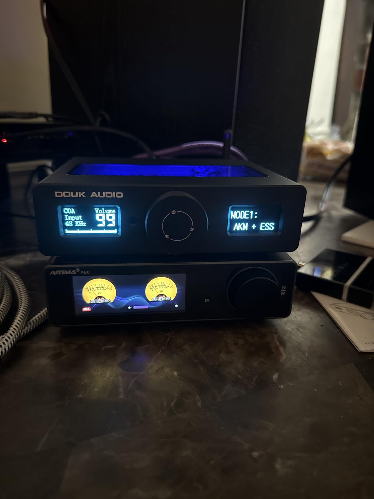 AIYIMA A80 Bluetooth Stereo Amplifier DAC HiFi Home Audio Component TPA3255 with PFFB,2 Channel Hi-Res Class D Power Amp | PC-USB COA Opt Inputs,Digital VU Meter | Pre-Out | TRS Balanced Input |Tone customer photo 1
