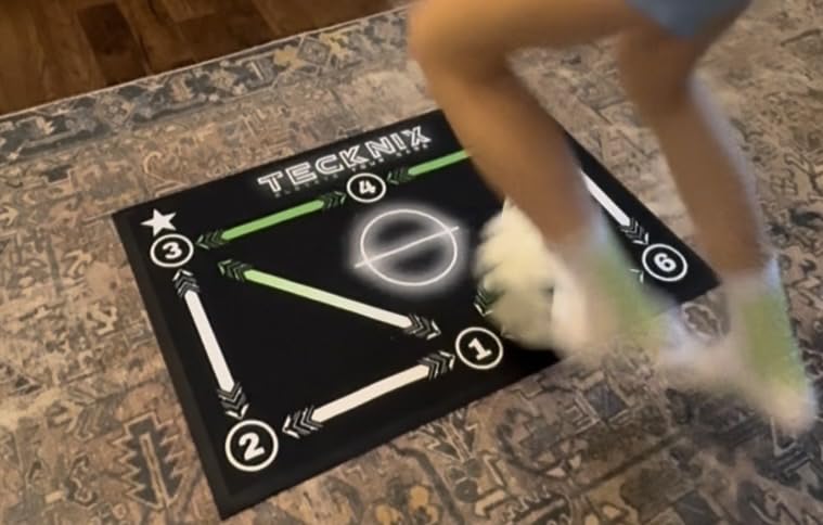 TECKNIX Soccer Training mat with app - Soccer Dribble Trainer for Kids- Soccer Skills Training Equipment - Indoor Soccer Training Game - Ideal Gift Set with Non-Slip Socks and Ball. customer photo 1