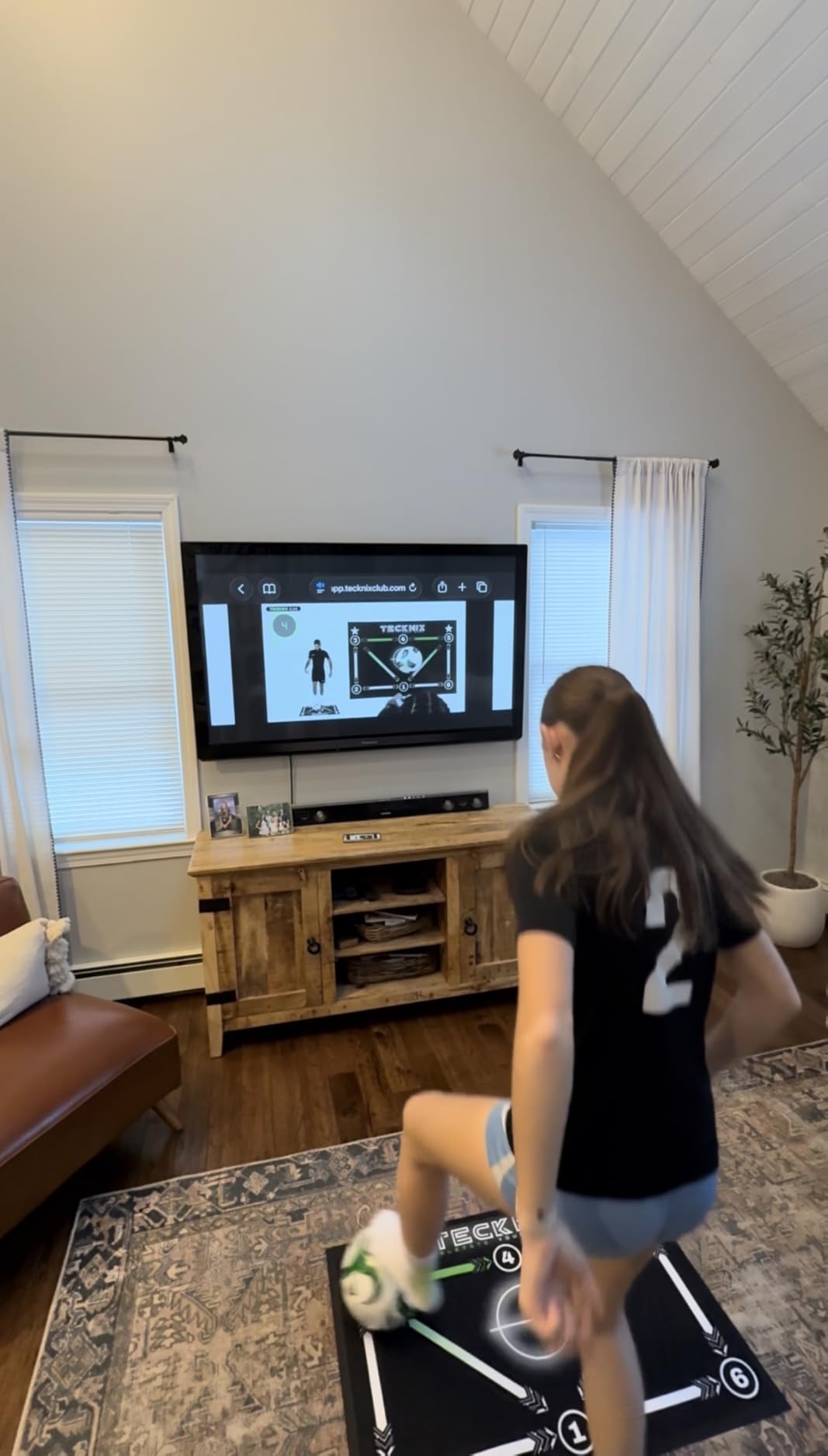 TECKNIX Soccer Training mat with app - Soccer Dribble Trainer for Kids- Soccer Skills Training Equipment - Indoor Soccer Training Game - Ideal Gift Set with Non-Slip Socks and Ball. customer photo 2