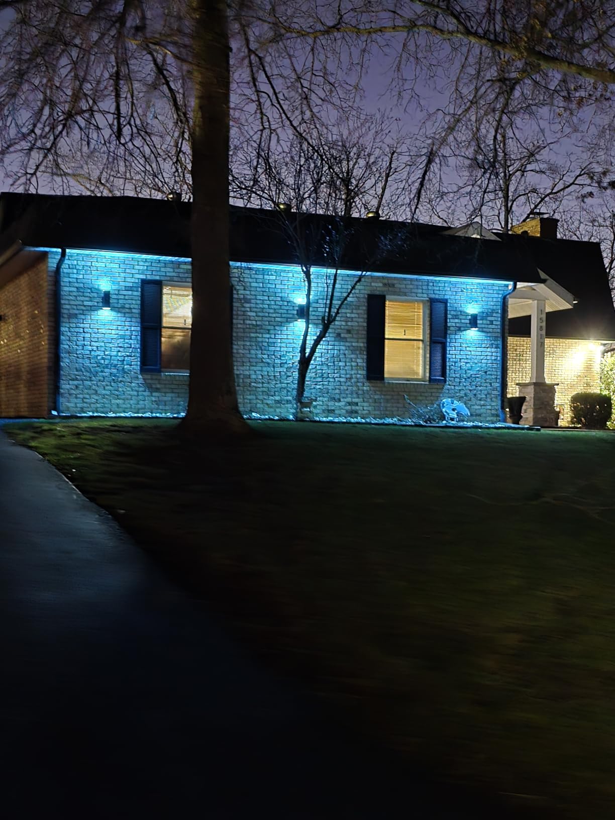 Outdoor Wall Lights 4 Pack, RGBCW Exterior Lighting Sconce,2700K-6500K Dimmable Smart Porch Lights Outdoor for House Patio Garage, Compatible with Alexa/Google Assistant, Bulb Included customer photo 1