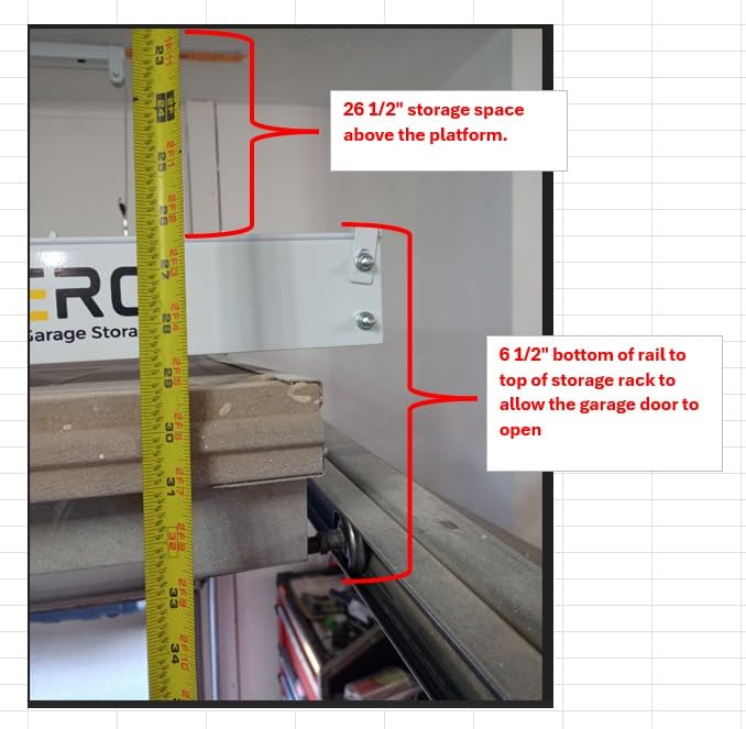 Garage Ceiling Storage Racks - 4x8 FT Overhead Garage Storage Rack with Safety Lock, Heavy-Duty Ceiling Mounted Lift System and Storage Organizer, Ideal for Maximizing Overhead Space, 325 lbs Capacity customer photo 2