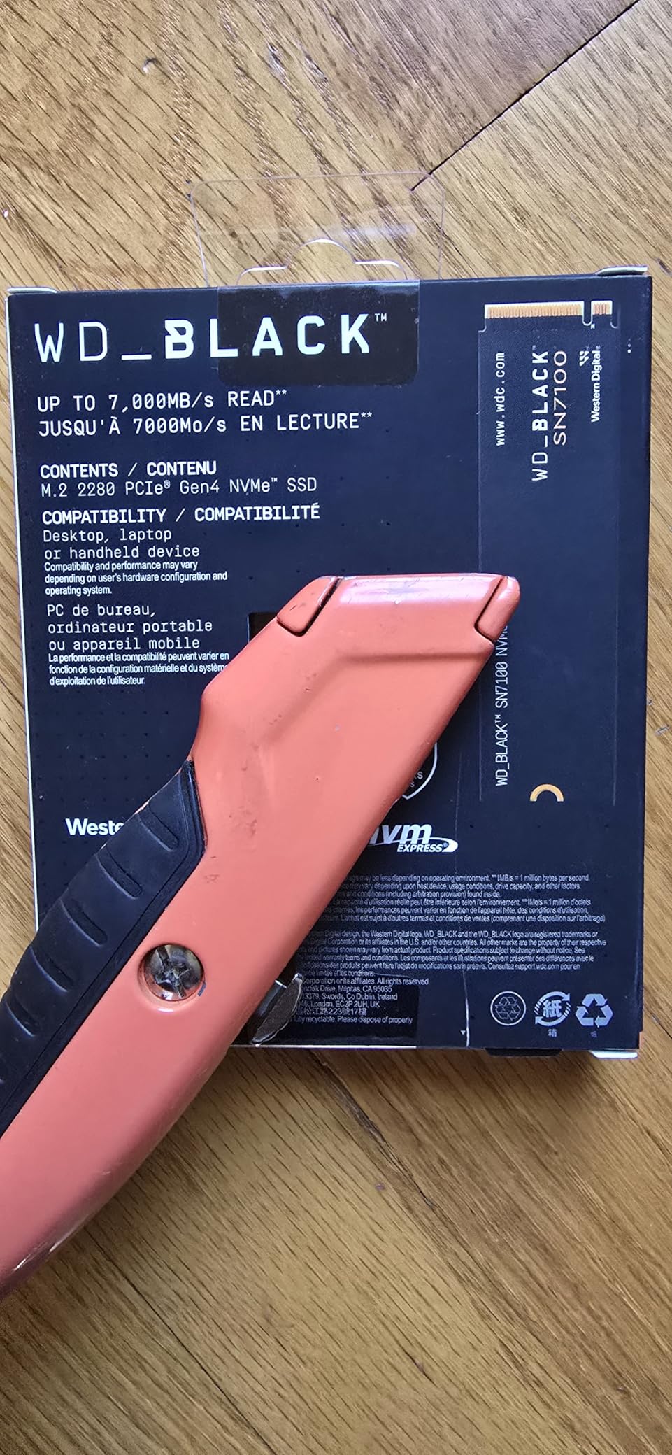 WD_Black SN7100 1TB NVMe SSD - Gen4 PCIe, M.2 2280, Up to 7,250 MB/s Read Speed, Up to 6,900 MB/s Write Speed, Next Gen TLC 3D NAND, for Laptops, Handheld Gaming Devices - WDS100T4X0E customer photo 1