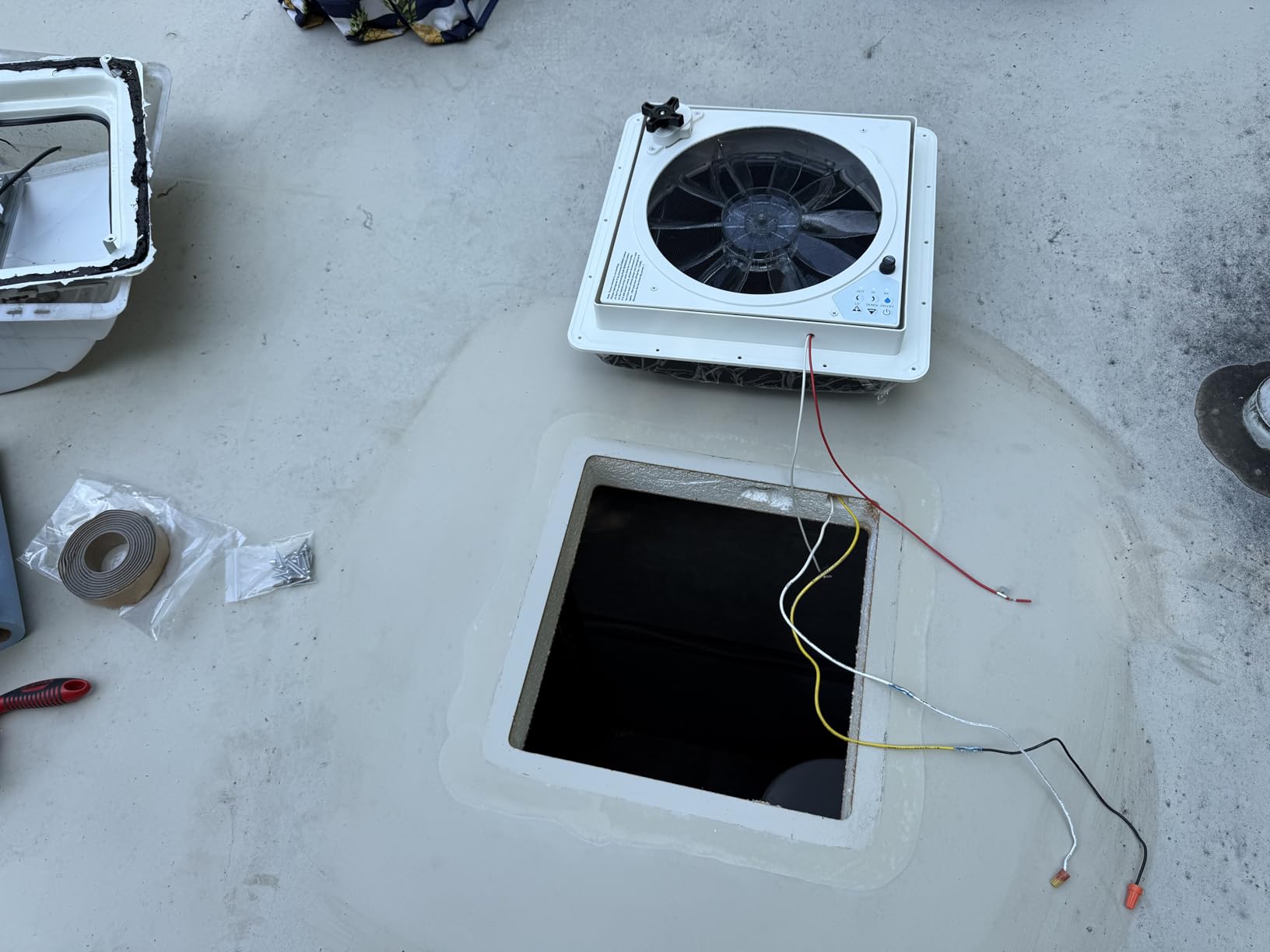 RV Vent Fan 14x14, 10-Speed Roof Vent Fan with Remote Control & Rain Sensor, 12V RV Exhaust Fan, Manual/Auto RV Ceiling Ventilation Fan for Camper Trailer customer photo 2