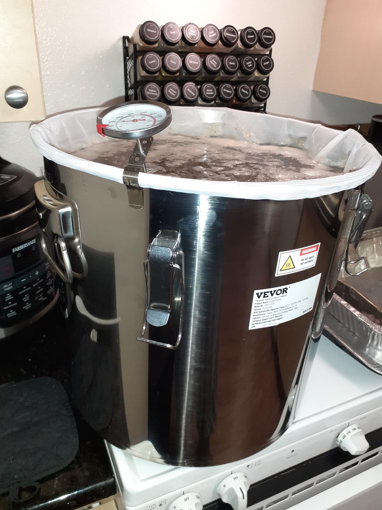 VEVOR Alcohol Still 5GAL/20L, Alcohol Distiller with Thumper Keg, Distillery Kit for Alcohol with Copper Tube & Build-in Thermometer & Water Pump customer photo 2