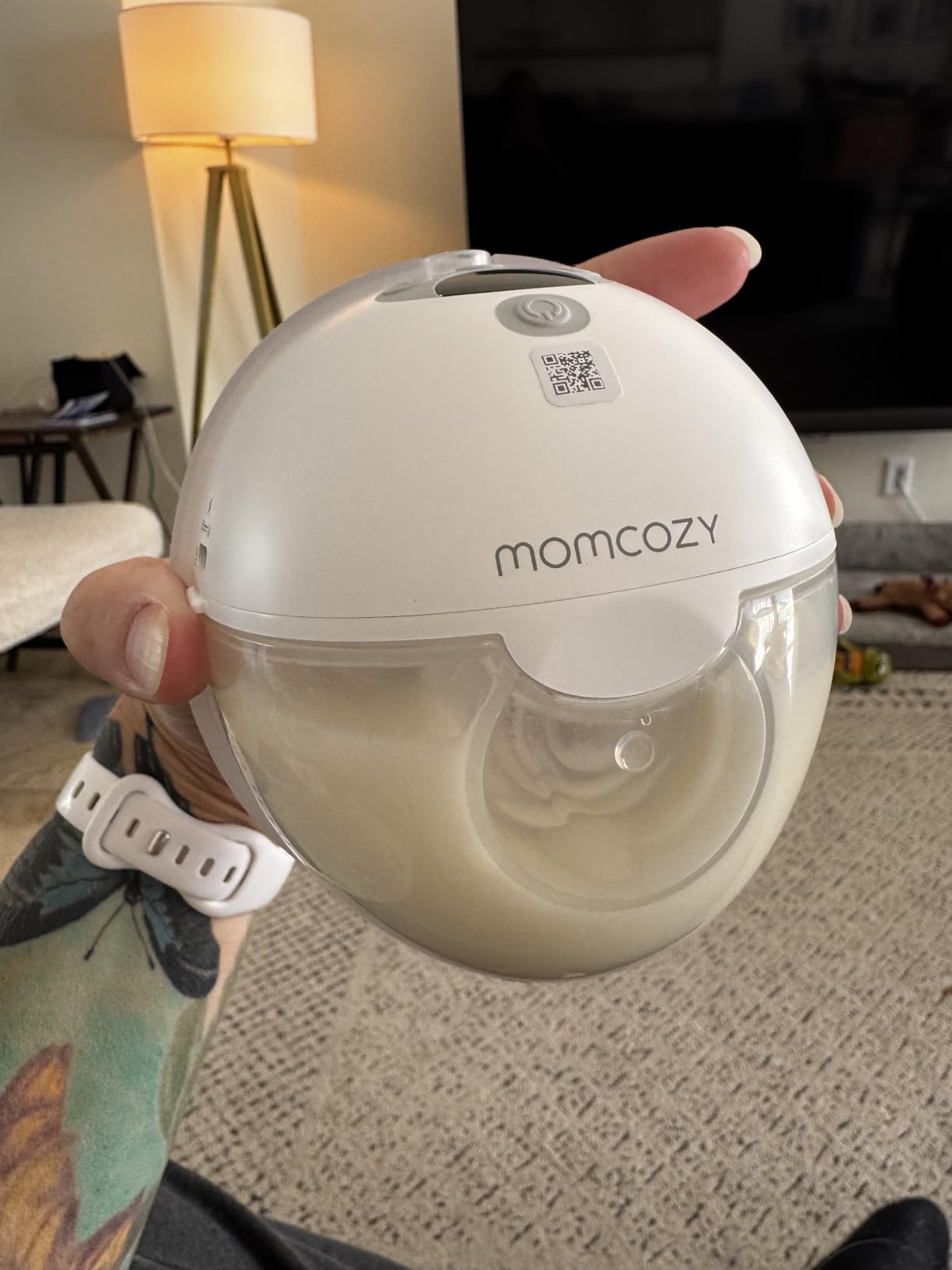 Momcozy M5 Smart APP Controlled Wearable Breast Pump, Hands-Free Wireless Electric Pump, 3 Modes 9 Suction Levels, BPA-Free, Portable Lightweight, 24mm Flange, 2-Pack Quill Gray customer photo 1