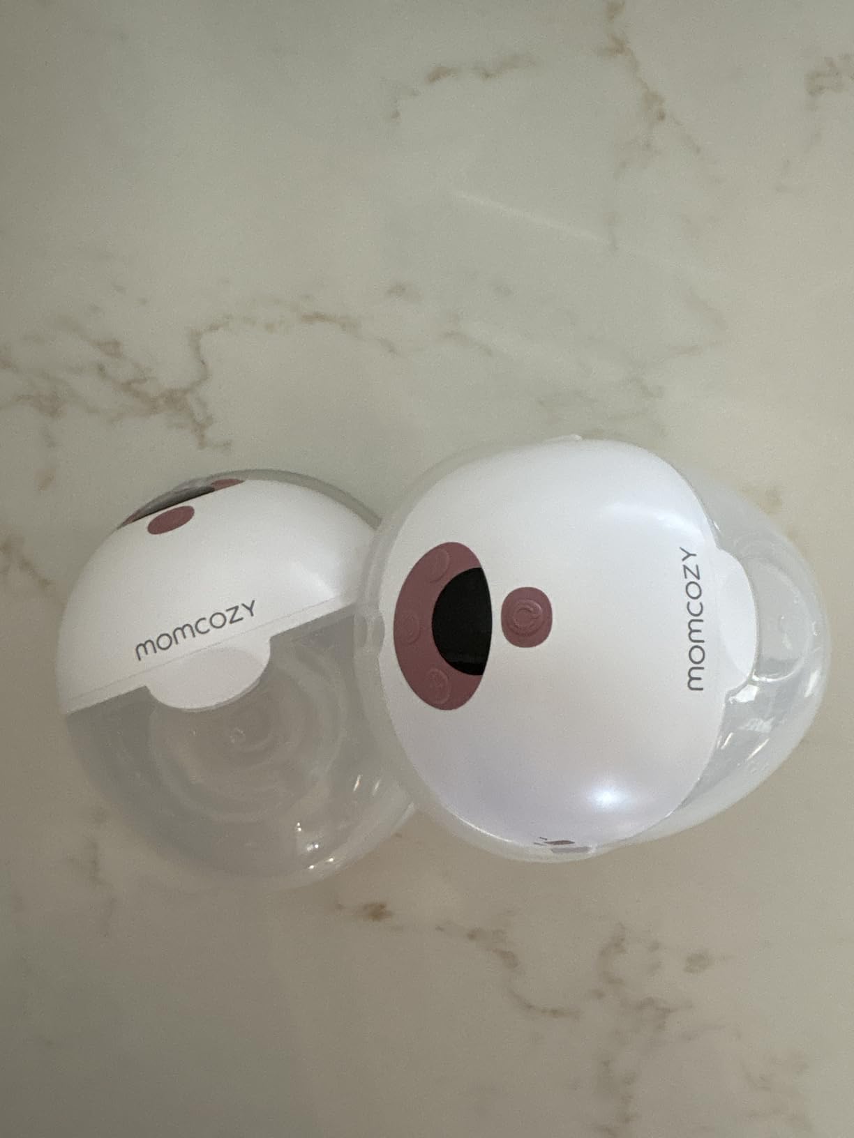 Momcozy M5 Smart APP Controlled Wearable Breast Pump, Hands-Free Wireless Electric Pump, 3 Modes 9 Suction Levels, BPA-Free, Portable Lightweight, 24mm Flange, 2-Pack Quill Gray customer photo 2