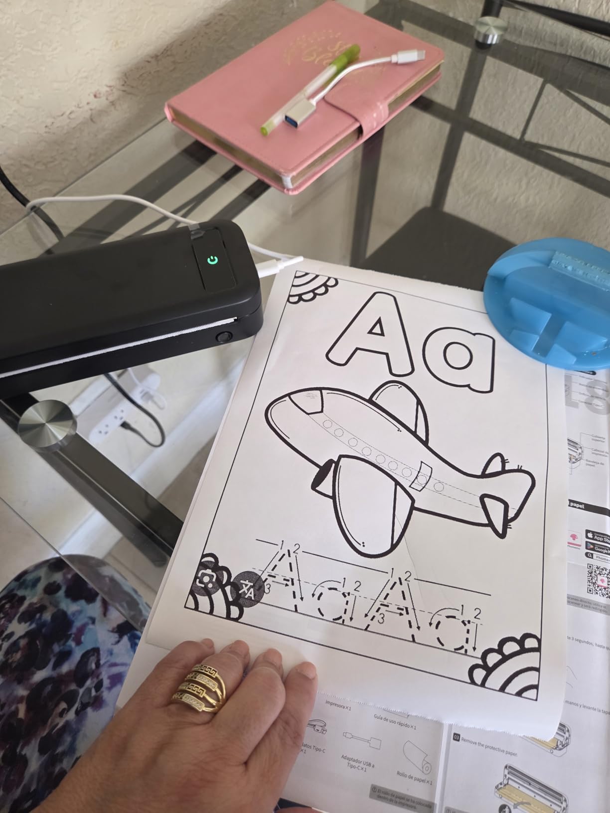 Portable Printers Wireless for Travel, A285M Small Inkless Thermal Printer, Bluetooth Mobile Printer Support 8.5