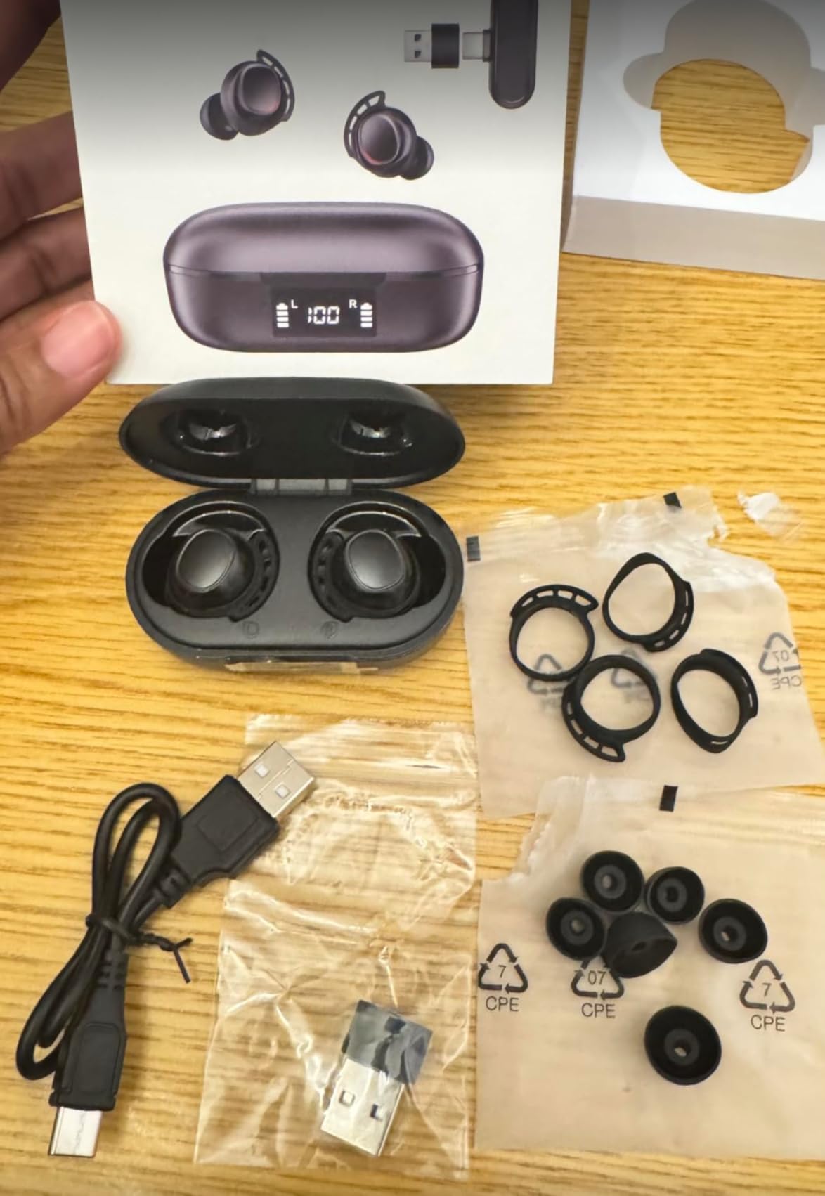 IAMJOY Wireless Gaming Earbuds, 20ms Low Latency, Game Earbuds with Mic, 2.4GHz & Bluetooth, Compact LED Display Compatible with Meta Quest 3/2, PS5/4, Steam Deck, VR, Switch, PC customer photo 2